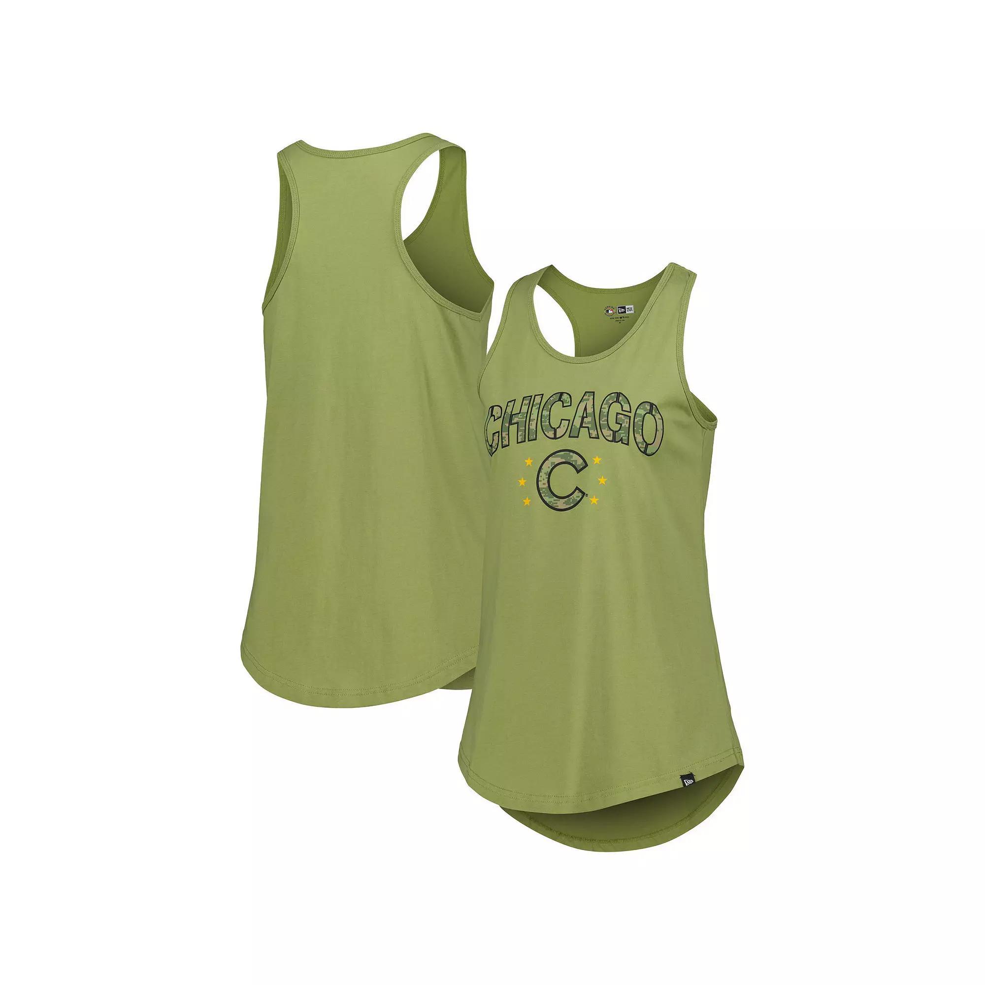 Women's New Era Olive Milwaukee Brewers Armed Forces Day Tank Top, Size: Small, Team Product Image