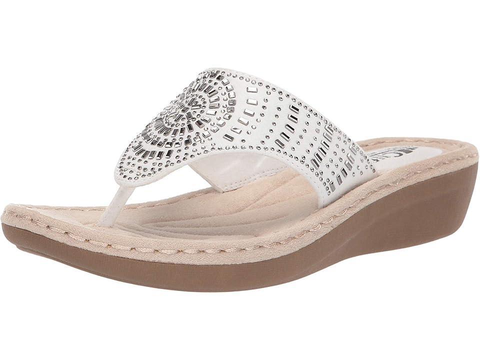 Cliffs By White Mountain Cienna Women's Thong Sandals, Size: 8.5 Wide, White Fabric Product Image
