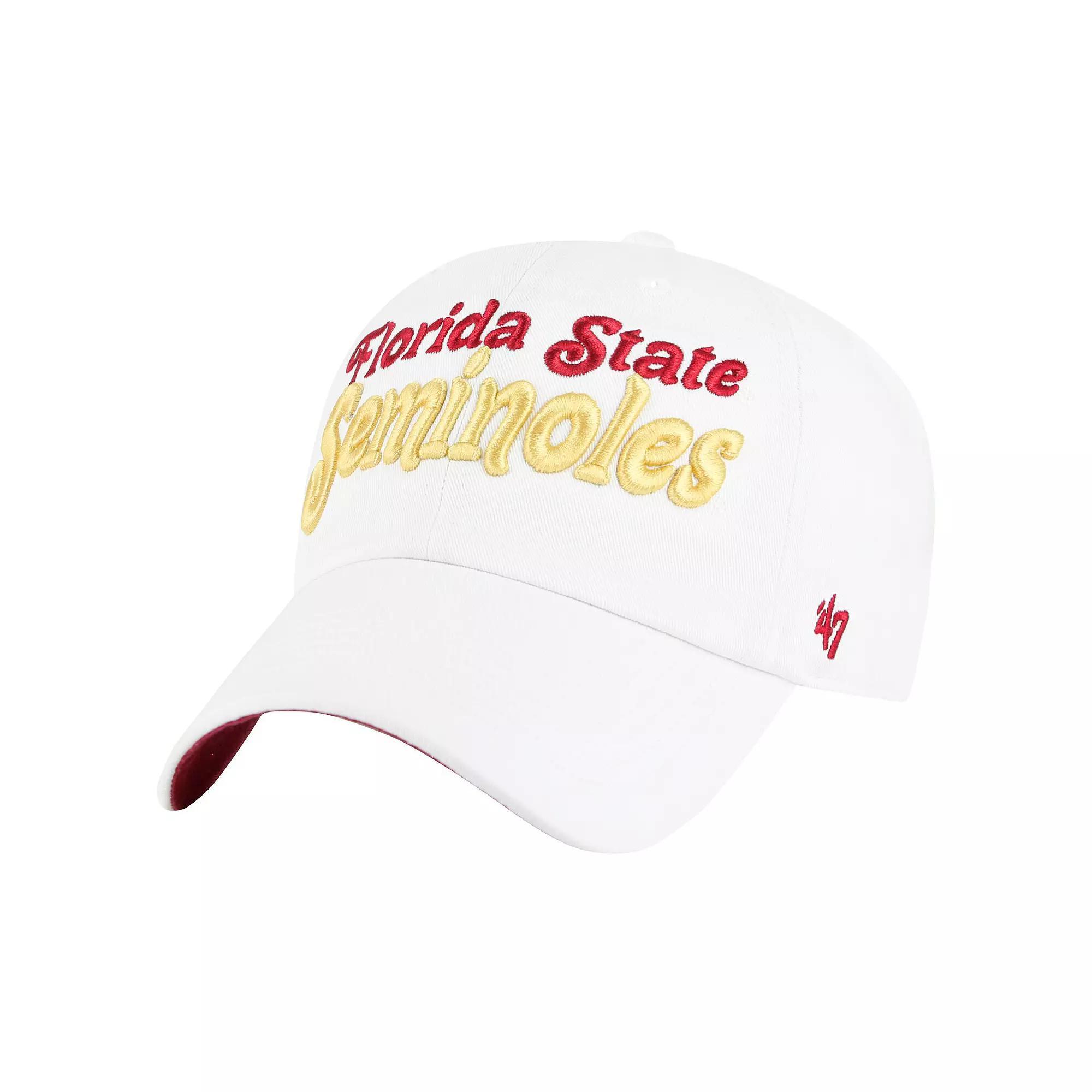 Women's '47 White Florida State Seminoles Pensacola Clean Up Adjustable Hat Product Image