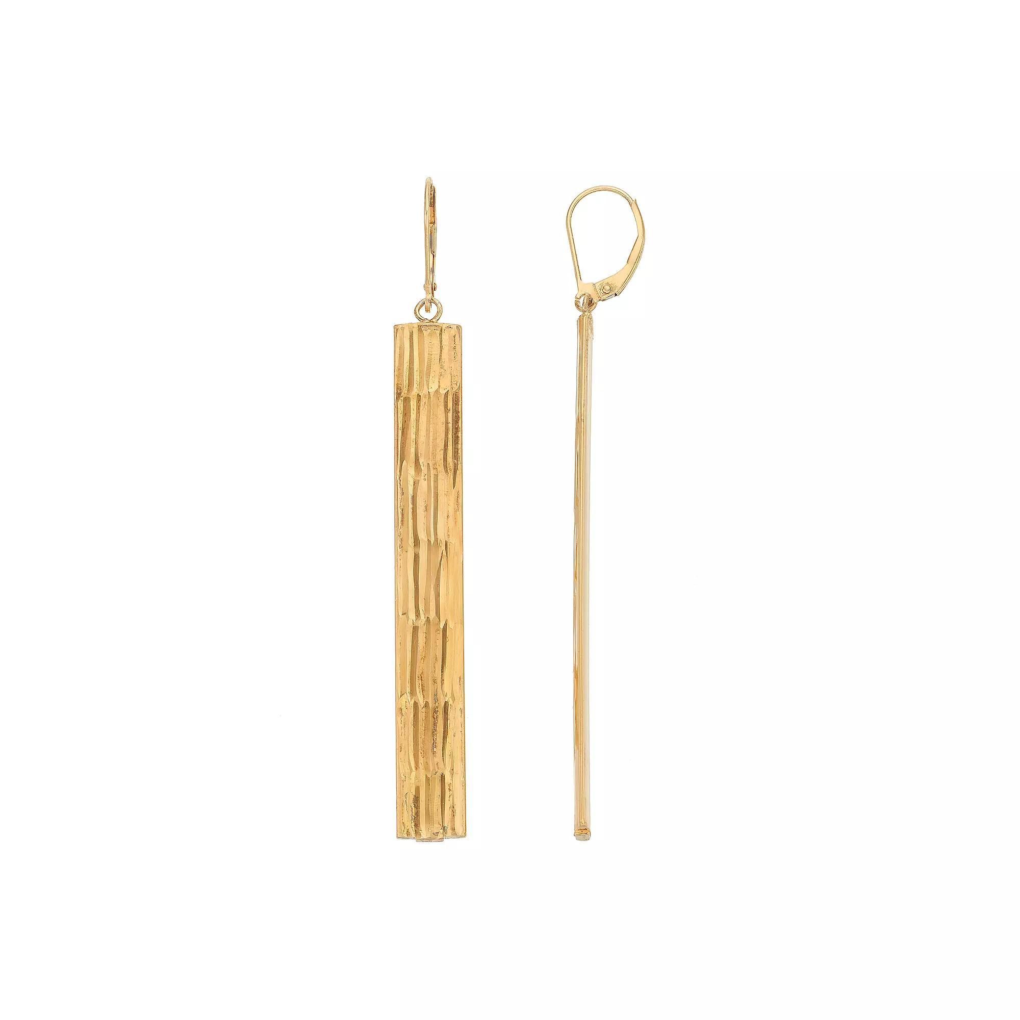 AMORE by SIMONE I. SMITH Sterling Silver Textured Stick Drop Earrings, Women's, 18k Gold Over Silver Product Image