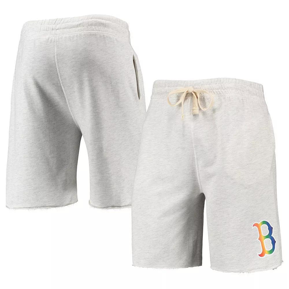 Men's Concepts Sport Oatmeal Boston Red Sox Mainstream Logo Terry Tri-Blend Shorts, Size: XL, Team Product Image