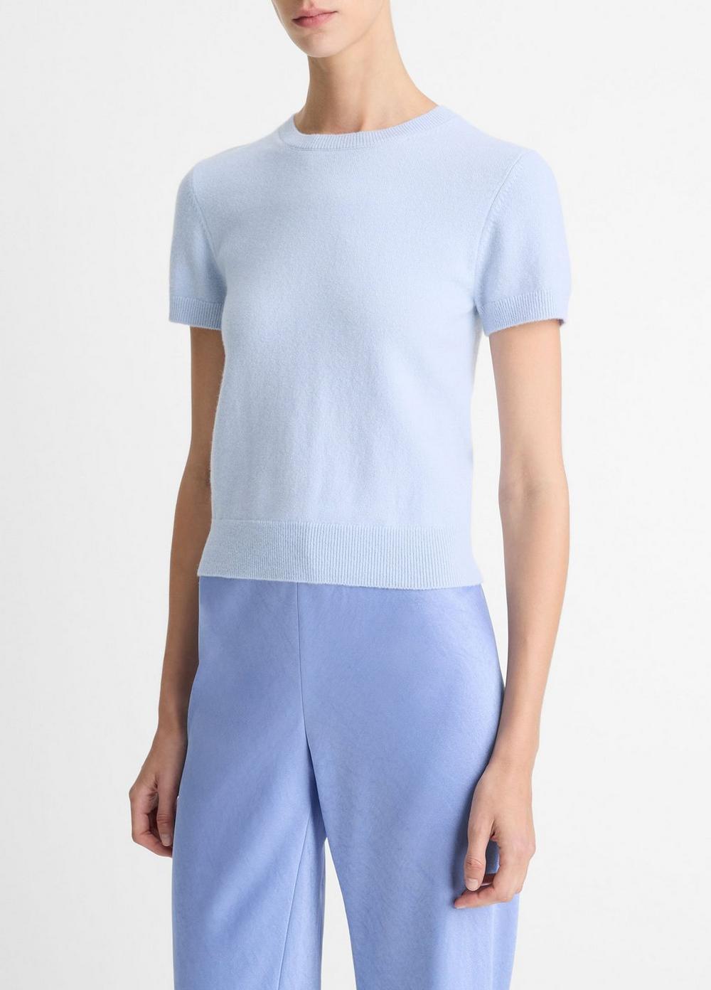 Womens Wool & Cashmere-Blend Short-Sleeve Sweater, Ruby Ink, Size XXS Vince Product Image