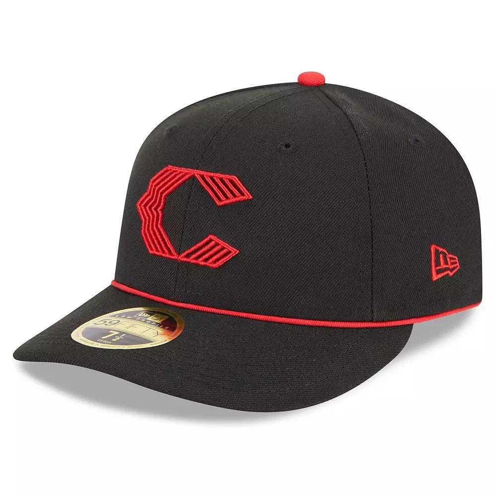 Men's New Era  Black Cincinnati Reds 2023 City Connect Low Profile 59FIFTY Fitted Hat, Size: 7, Red Black Product Image