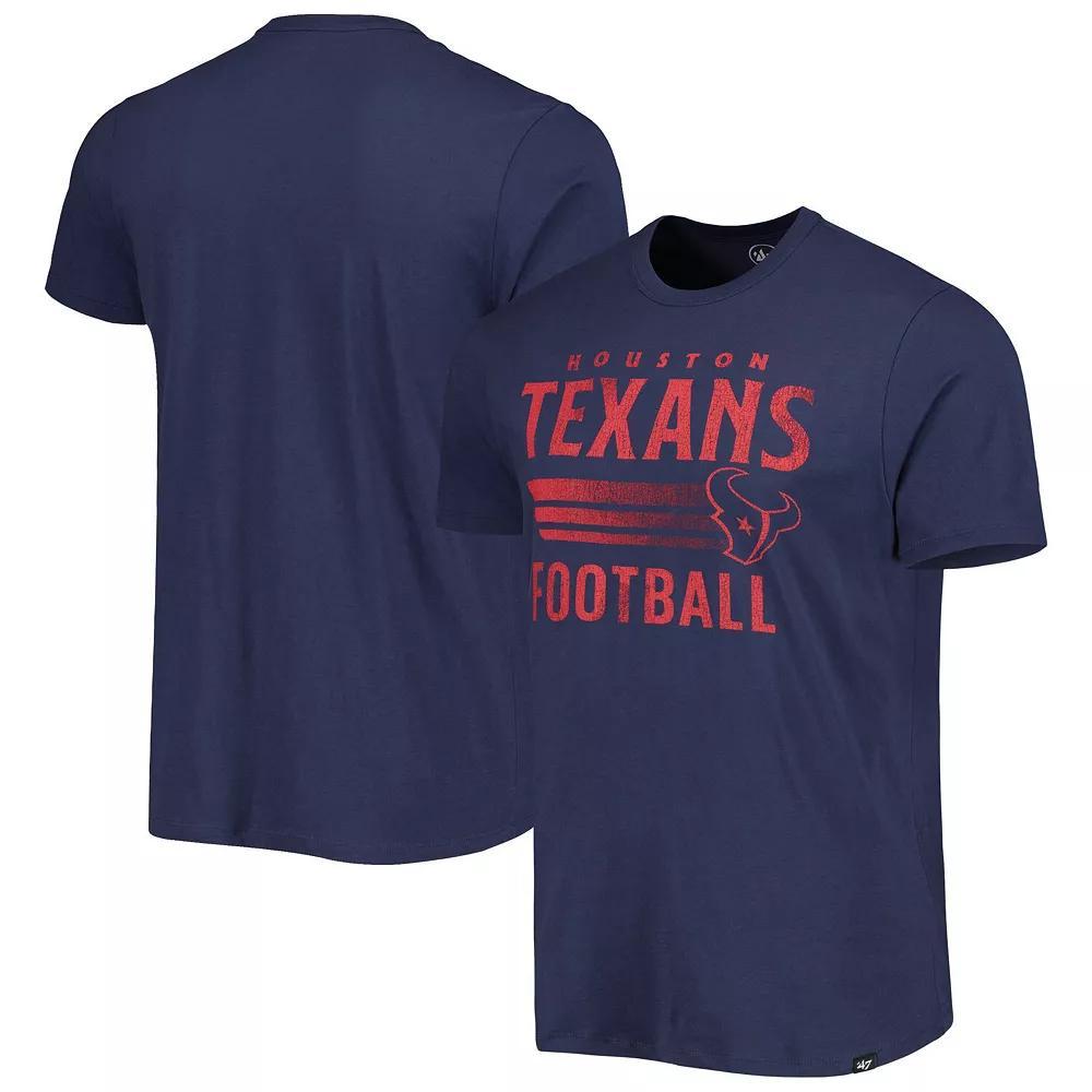 Men's '47 Navy Houston Texans Wordmark Rider Franklin T-Shirt, Size: Small, Blue Product Image