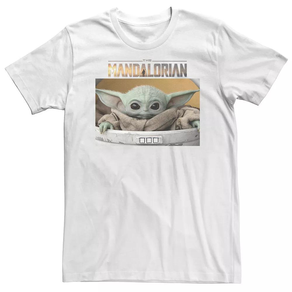 Big & Tall Star Wars The Mandalorian The Child Big Eyes Portrait Logo Tee, Men's, Size: 4XLT, White Product Image