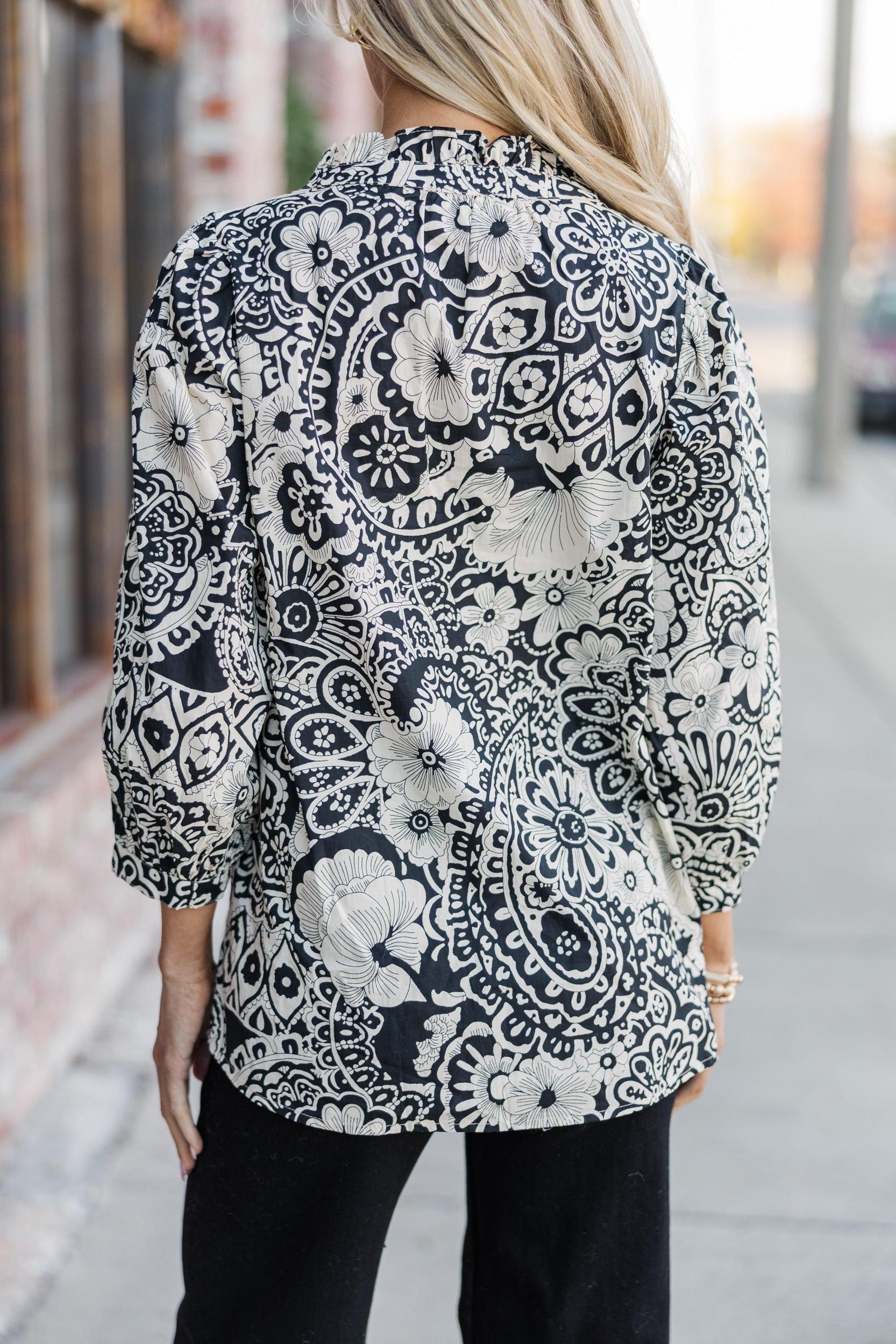 Give It Your All Black Floral Blouse Female Product Image