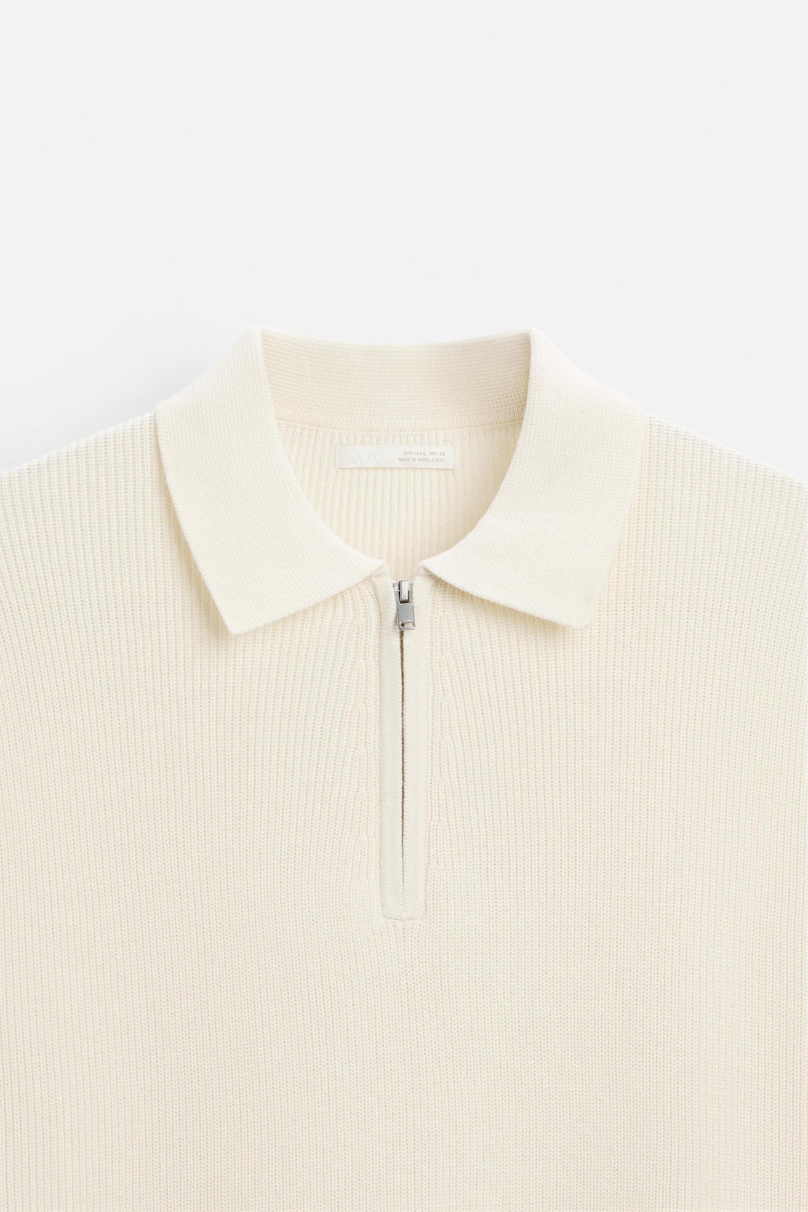 PURL KNIT ZIPPER POLO SHIRT Product Image