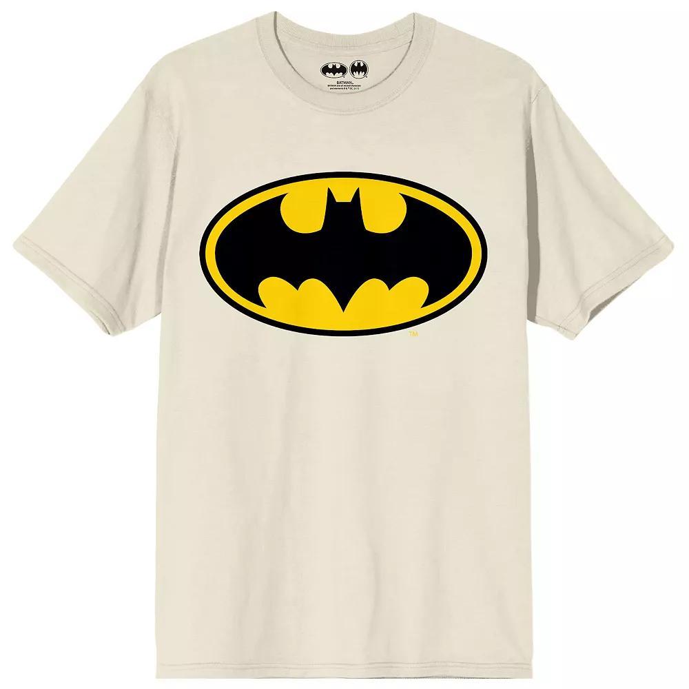 Men's Batman Oval Logo Tee, Size: XL, White Product Image