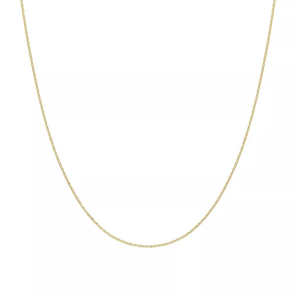 Jordan Blue 14k Gold 0.9 mm Cable Chain Necklace, Women's, Size: 24" Product Image