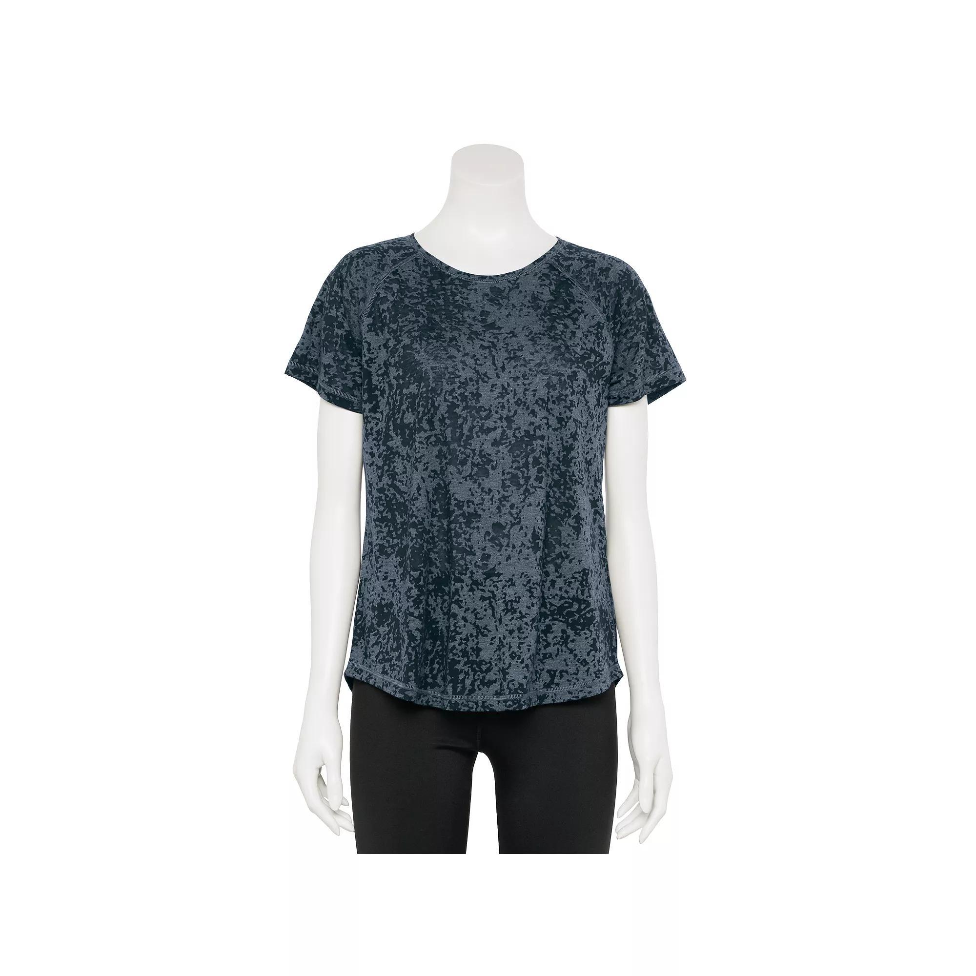 Women's Tek Gear® Core Raglan Tee, Size: Large, Black Burnout Product Image