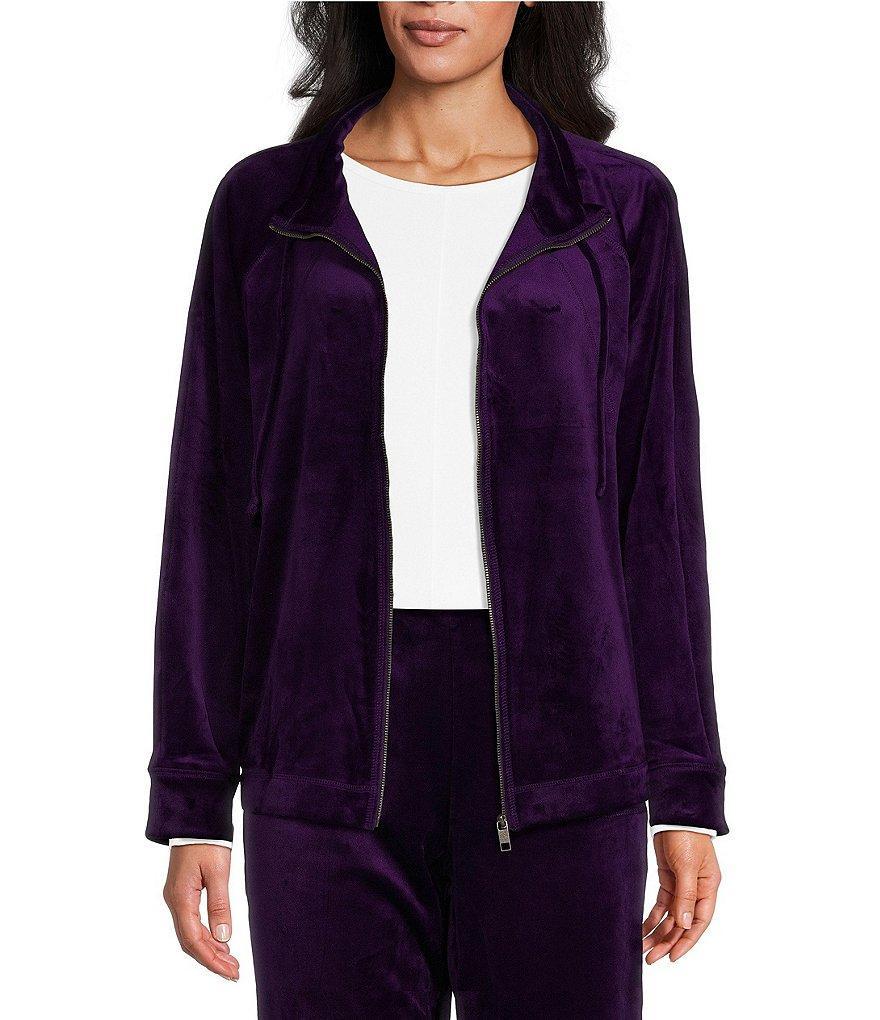 Westbound Long Sleeve Zip Front Velour Jacket Product Image