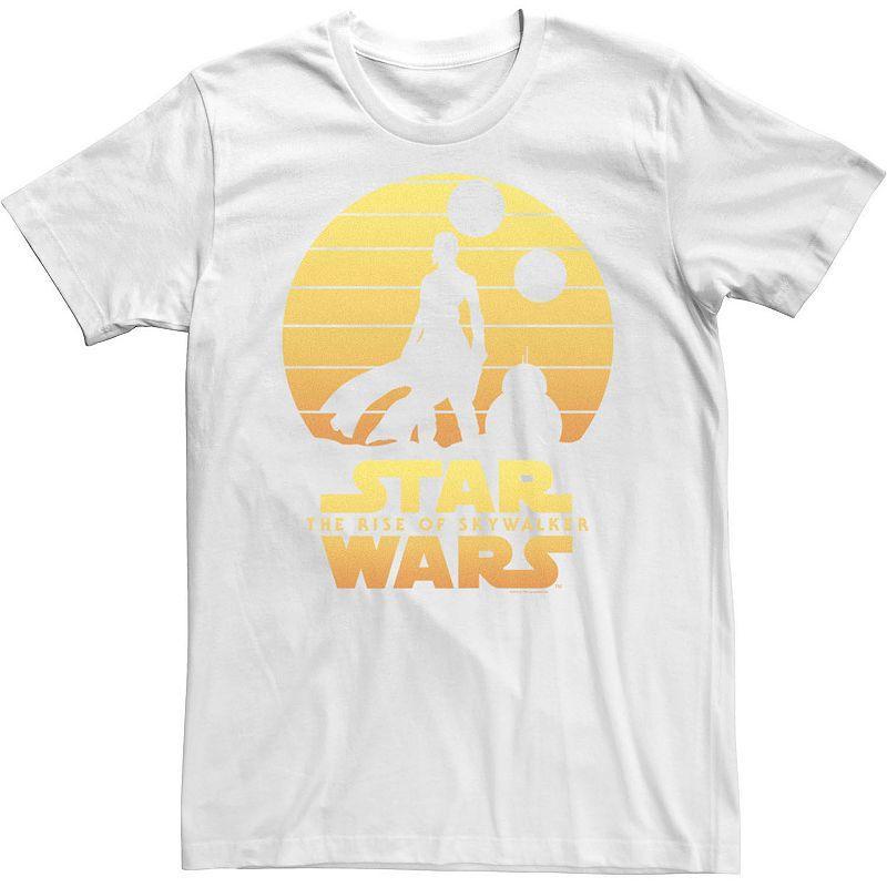 Men's Star Wars: The Rise Of Skywalker Rey & BB-8 Silhouette Tee, Size: Small, White Product Image