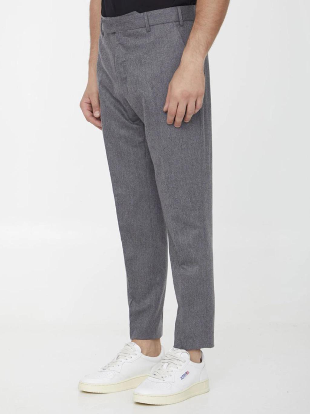 PT TORINO Grey Wool Trousers Product Image