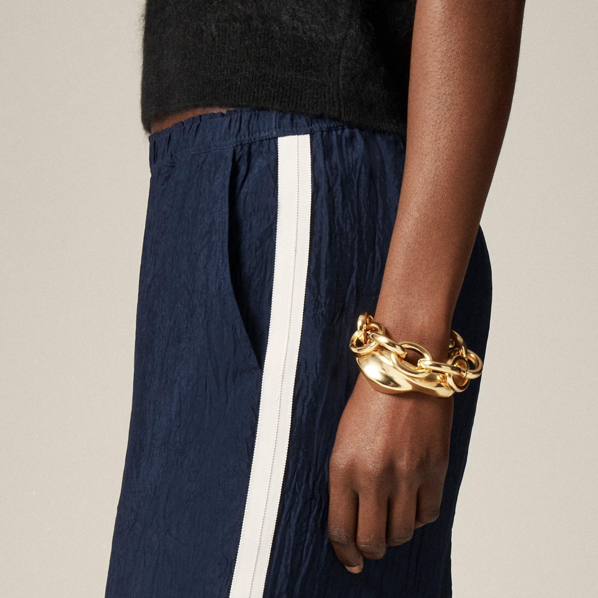 Stratus side-stripe pant in textured satin Product Image