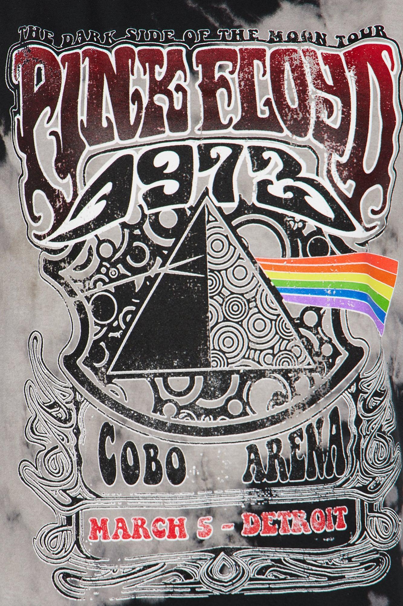 Pink Floyd Bleach Tie Dye Oversized Tee - Black Product Image