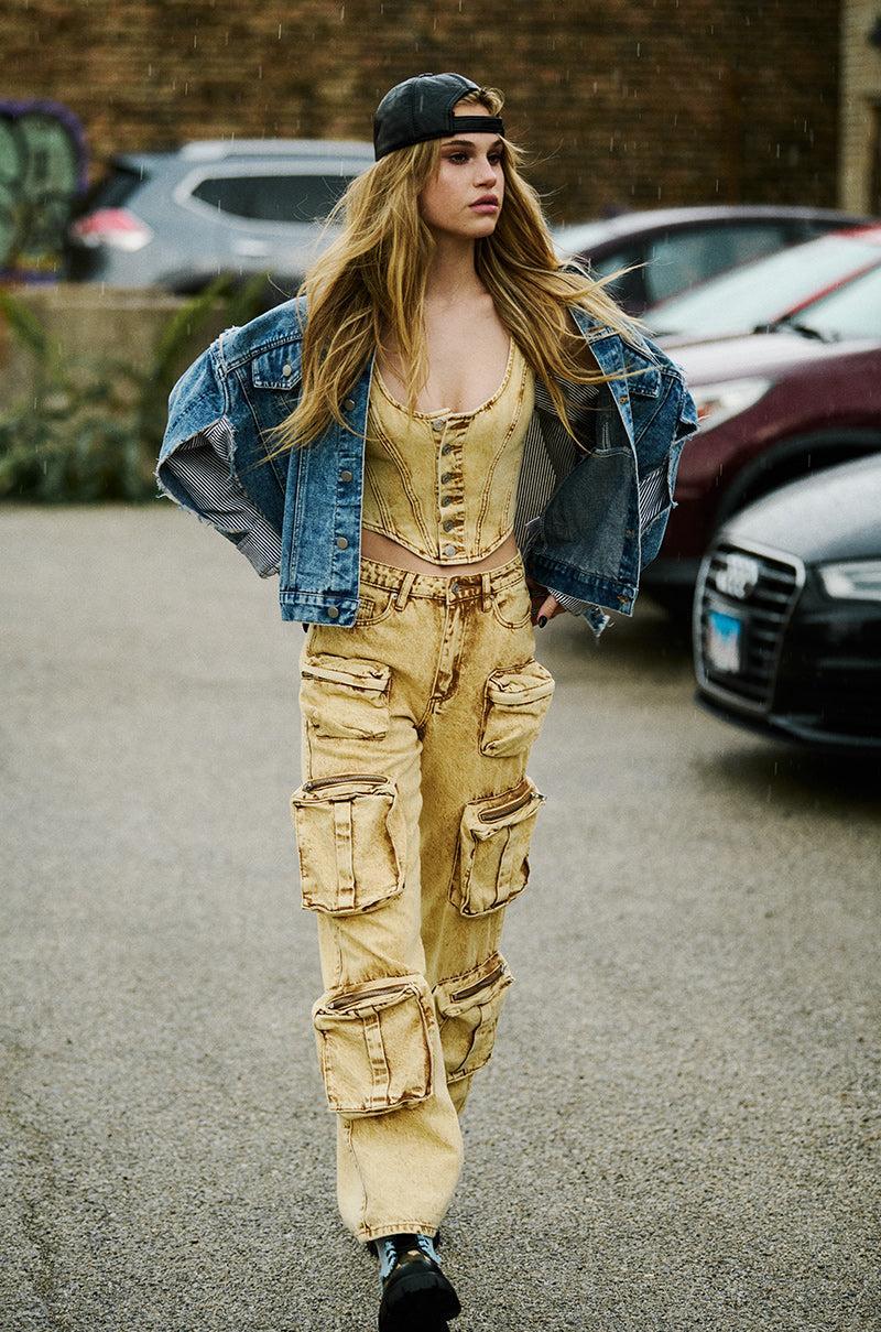 VALERIE MINERAL WASH CARGO PANT Product Image
