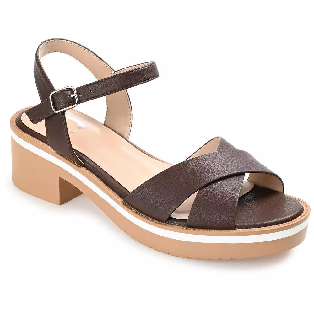 Journee Hilaree Women's Heeled Sandals, Size: 9.5, Brown Product Image