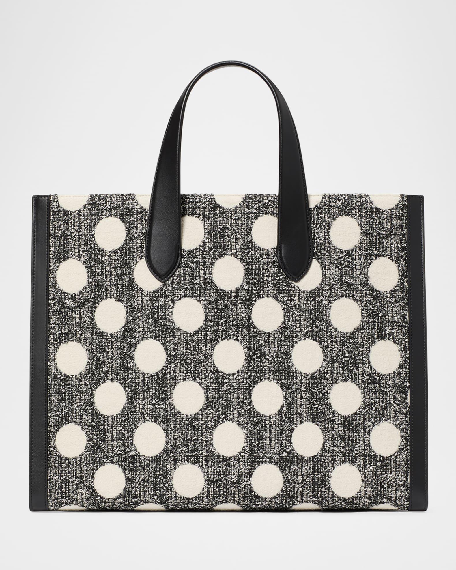 manhattan large polk dot tweed tote bag Product Image