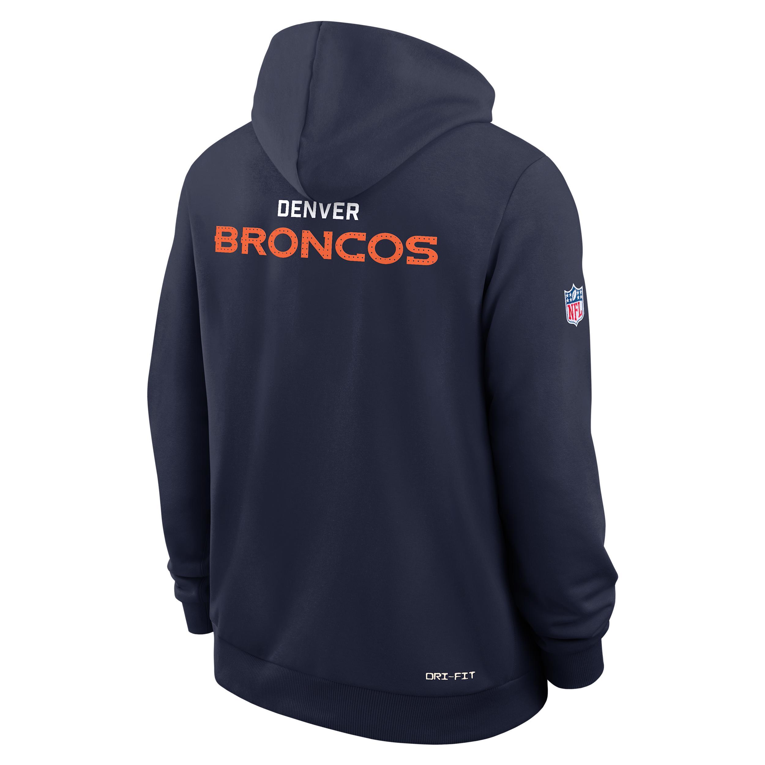 Denver Broncos Initial Home Sideline Men's Nike Dri-FIT NFL Pullover Hoodie Product Image