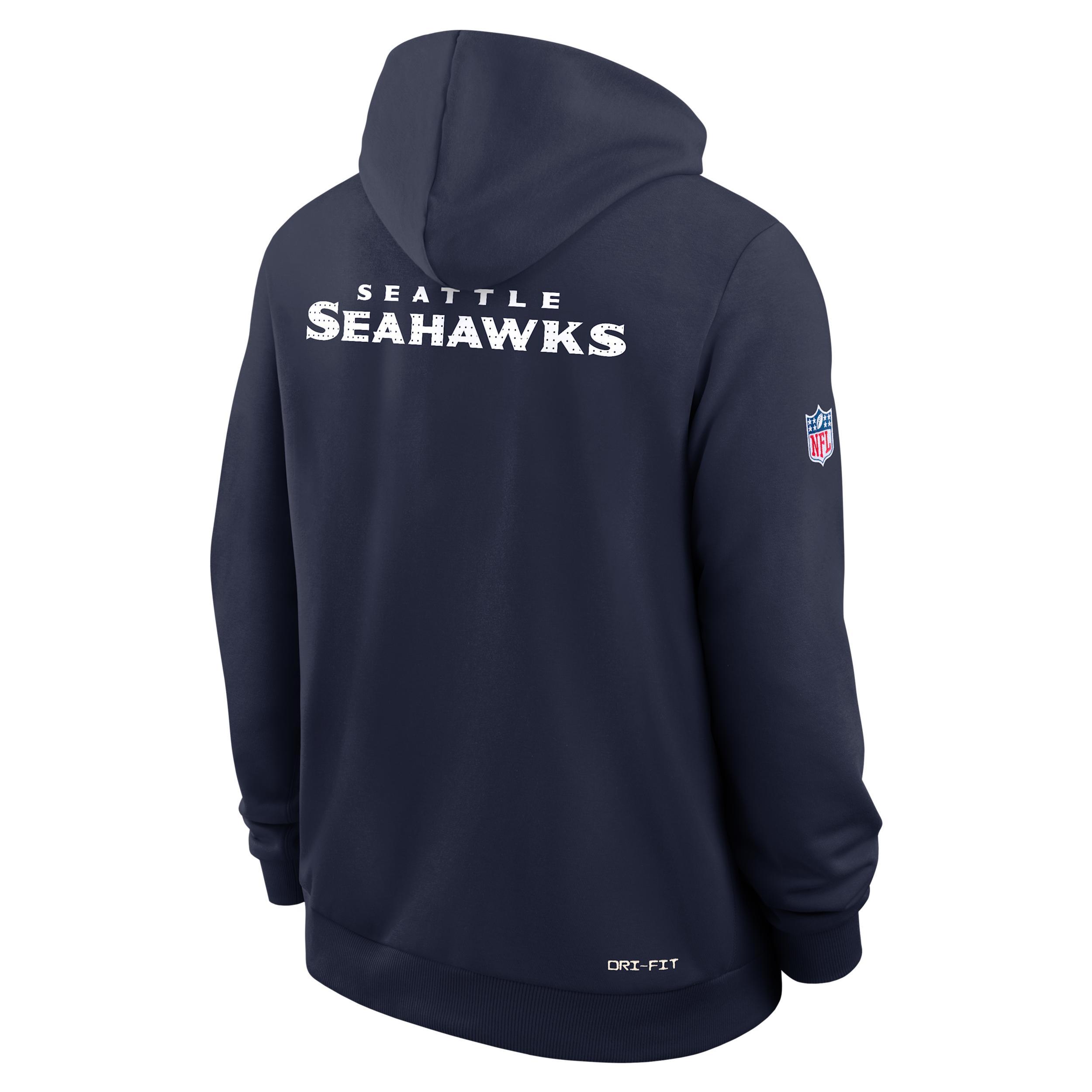 Seattle Seahawks Initial Home Sideline Nike Men's Dri-FIT NFL Pullover Hoodie Product Image