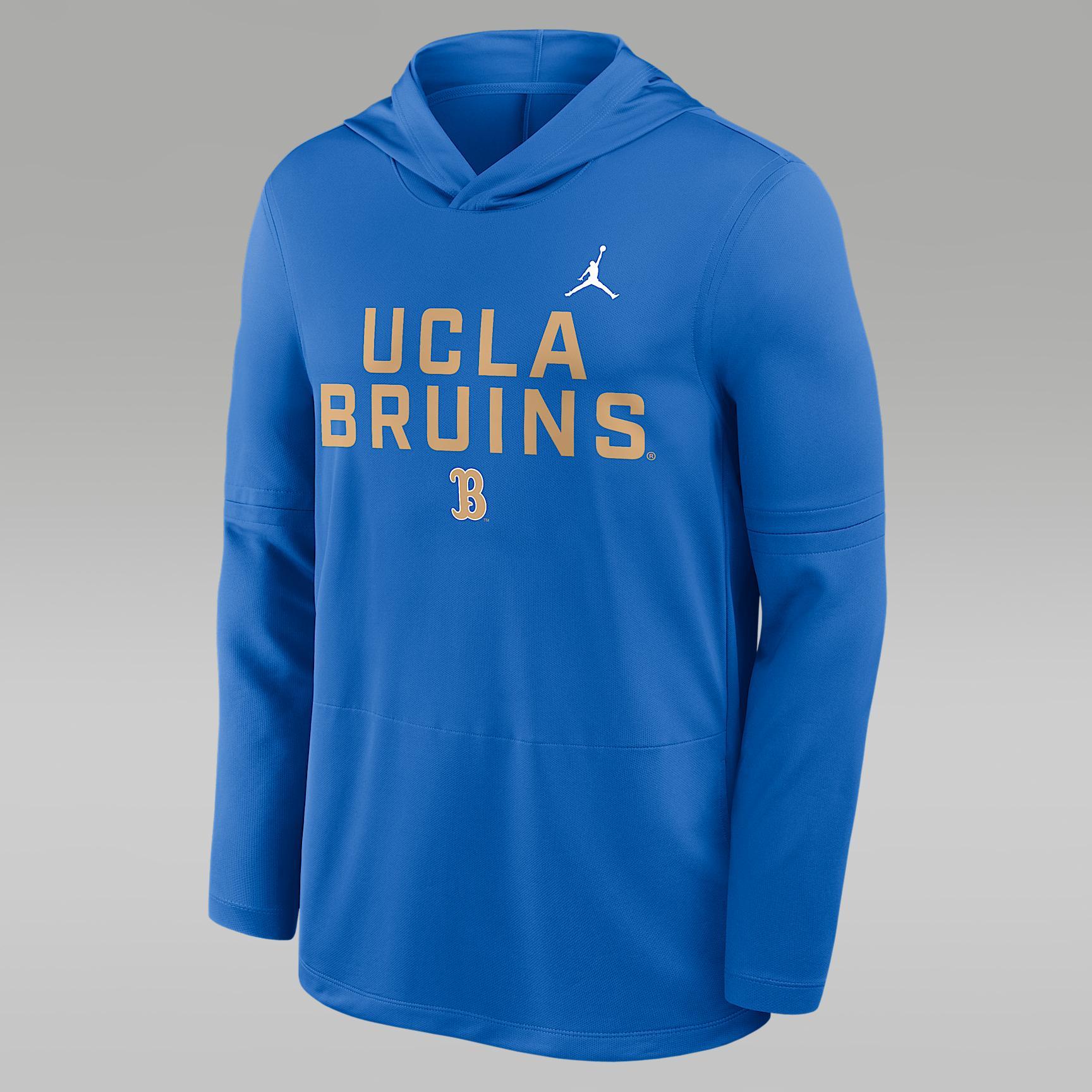 Men's UCLA Sideline Jordan Brand Dri-FIT College Long-Sleeve Hooded Top Product Image