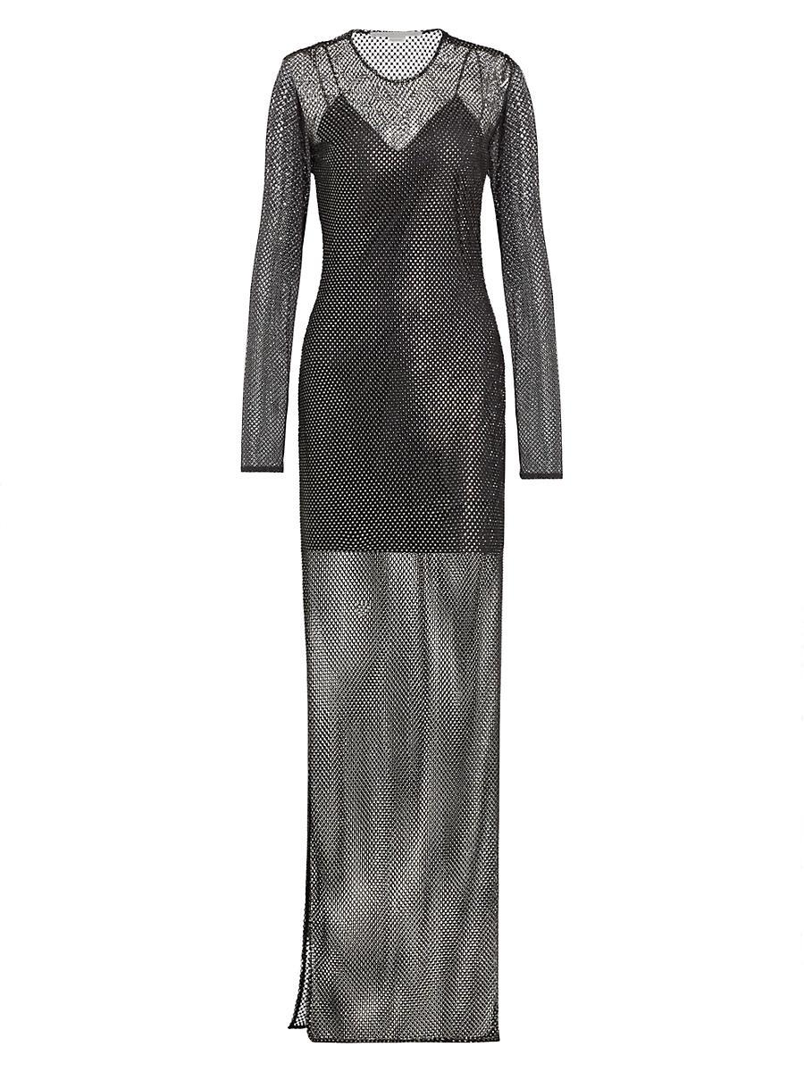 Womens Sheer Long-Sleeve Hot-Fix Gown Product Image
