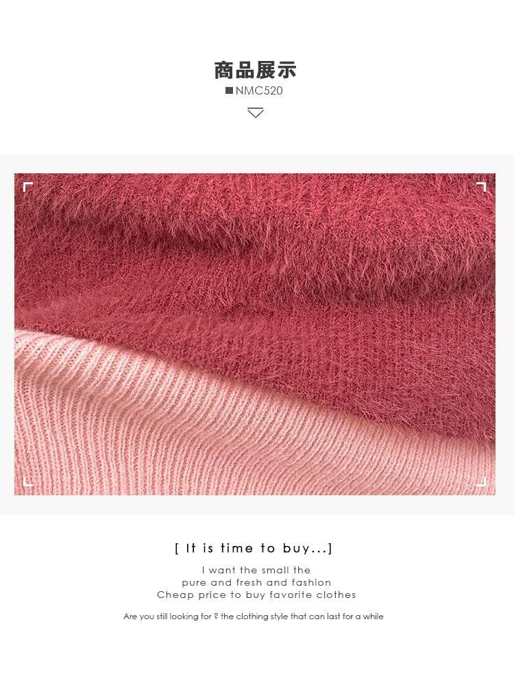 Plain Knit Crop Top with Camisole Top Product Image