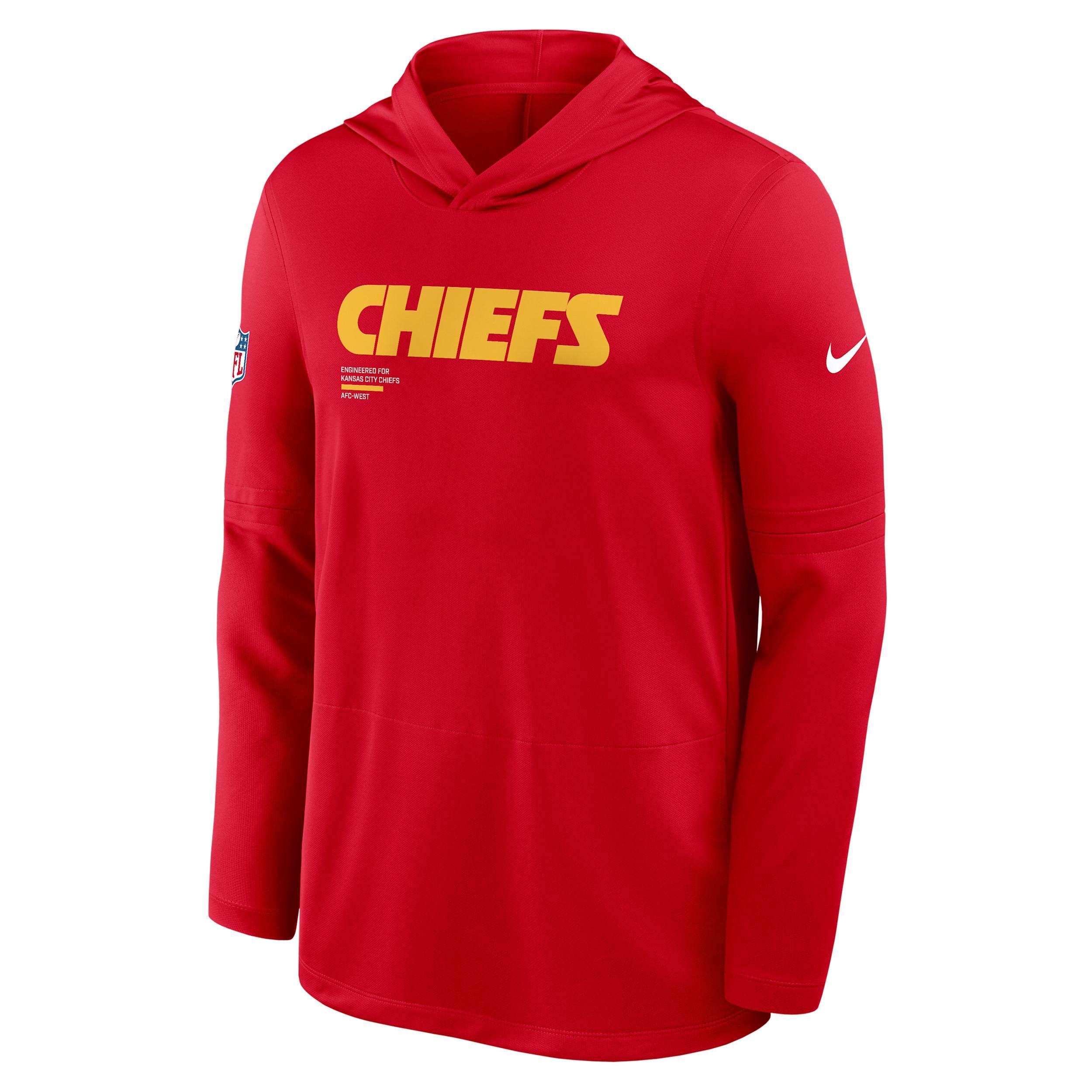 Kansas City Chiefs Pure Fury Sideline Men's Nike Dri-FIT NFL Long-Sleeve Hooded Top Product Image