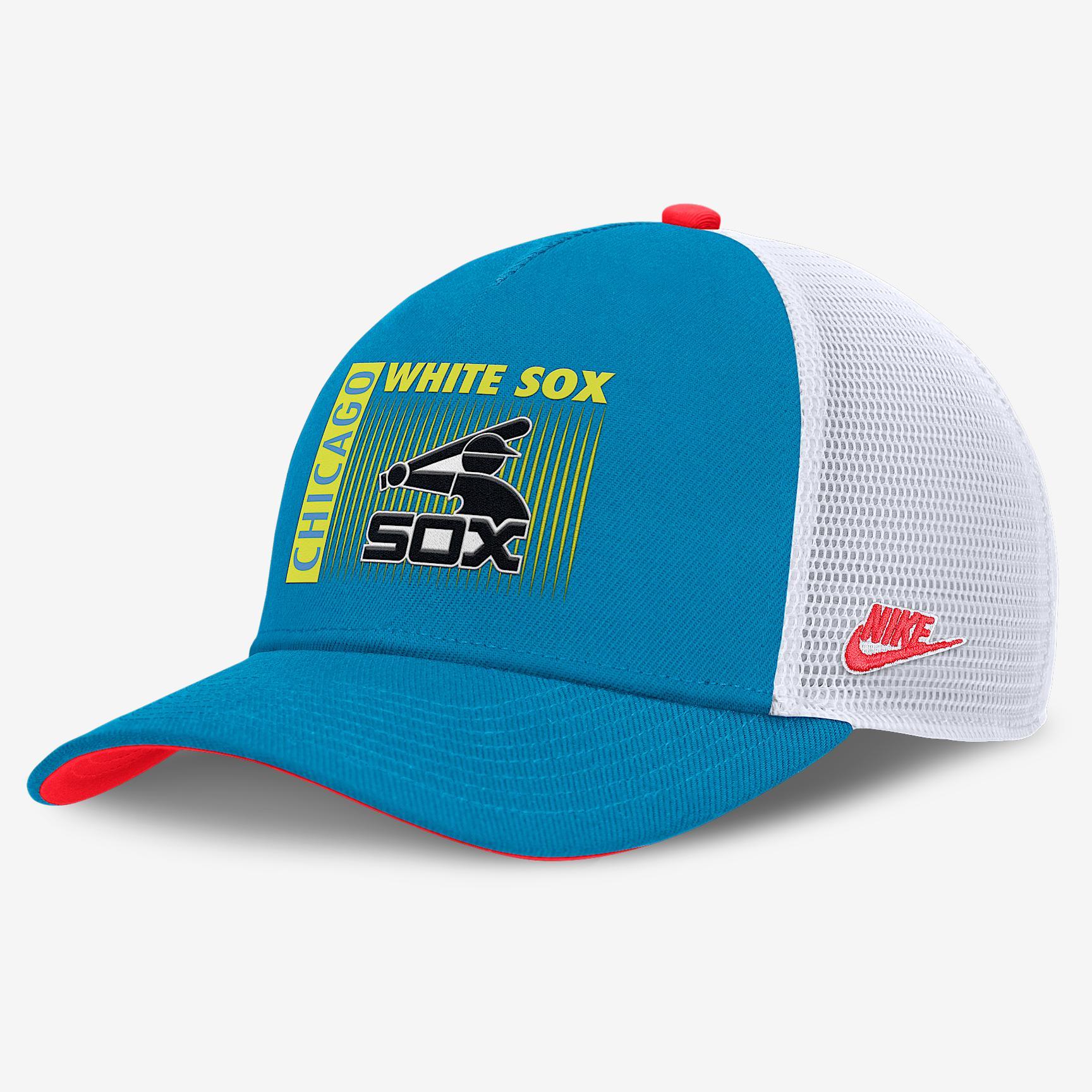 Boston Red Sox Neon 90s Rise Men's Nike Dri-FIT MLB Trucker Adjustable Hat Product Image