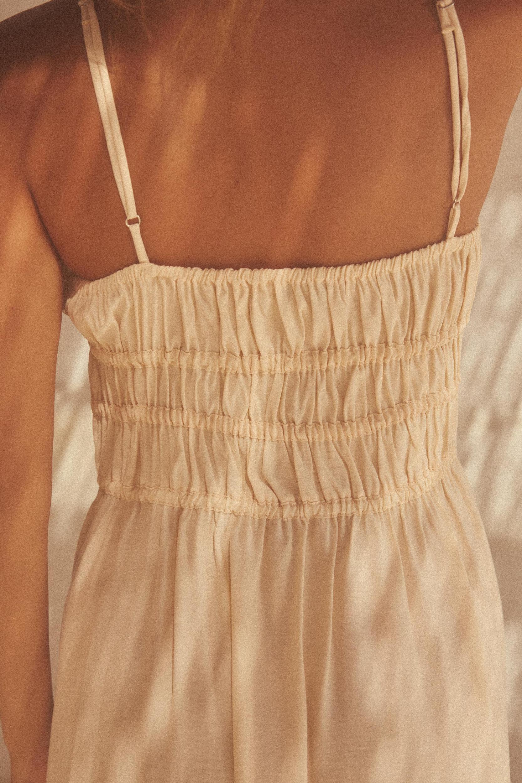 FLOWY ELASTIC MIDI DRESS Product Image