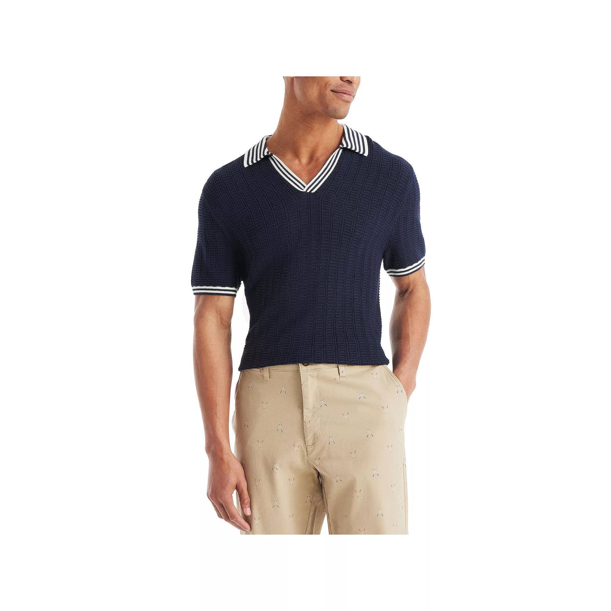 Men's Nautica Textured Sweater Polo, Size: XXL, Blue Seas Product Image