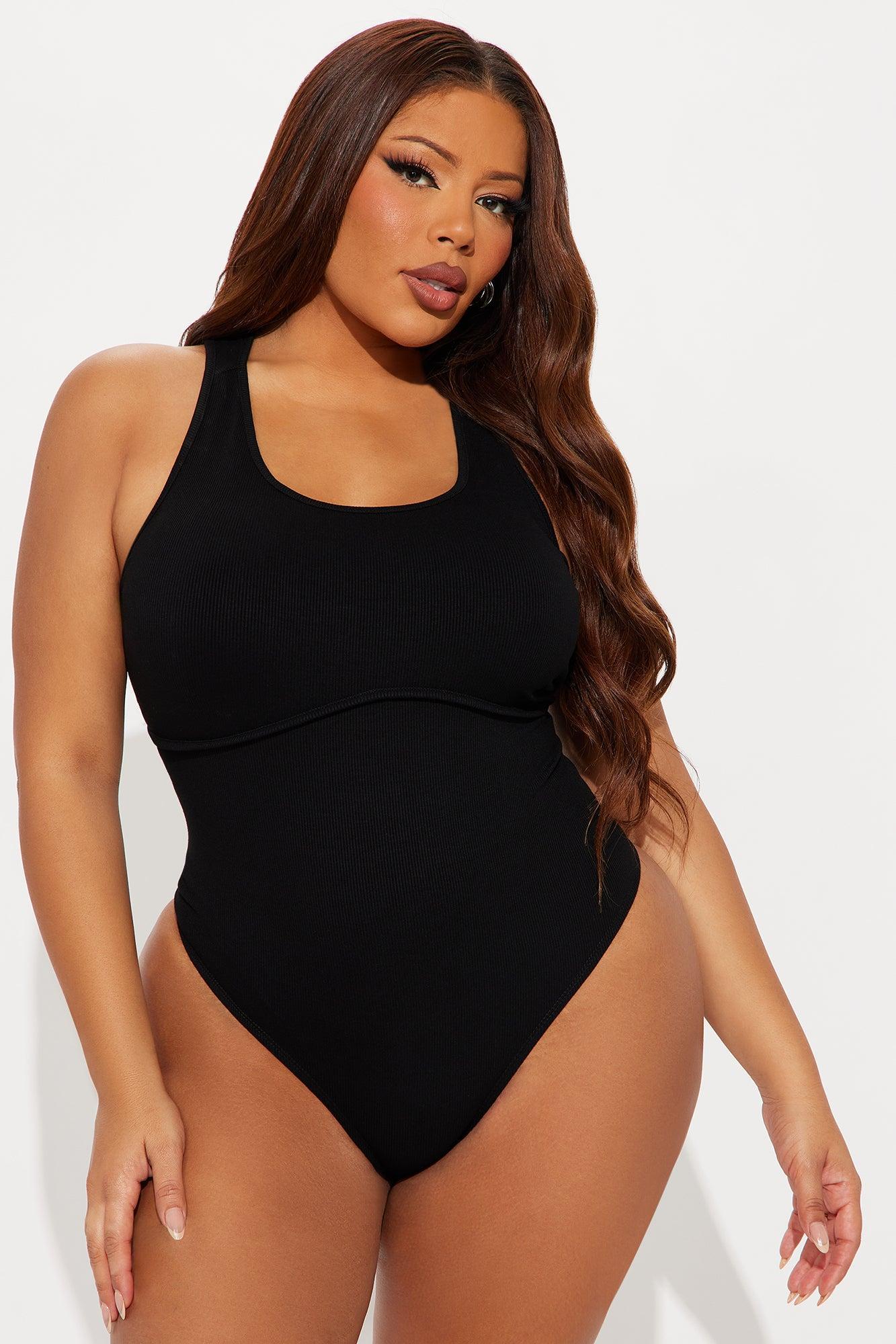 Arizona Ribbed Racerback Bodysuit - Black Female Product Image