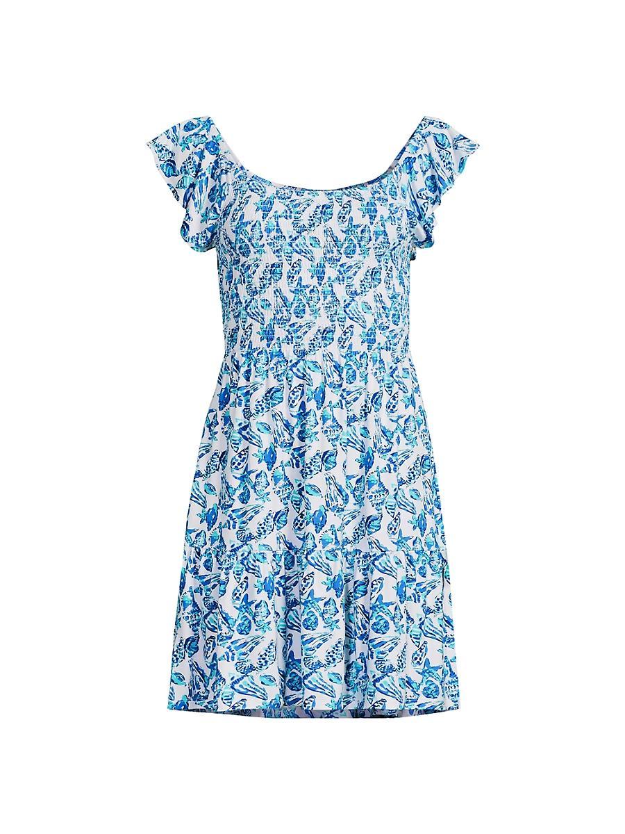 Womens Jilly Seashell Smocked Minidress Product Image