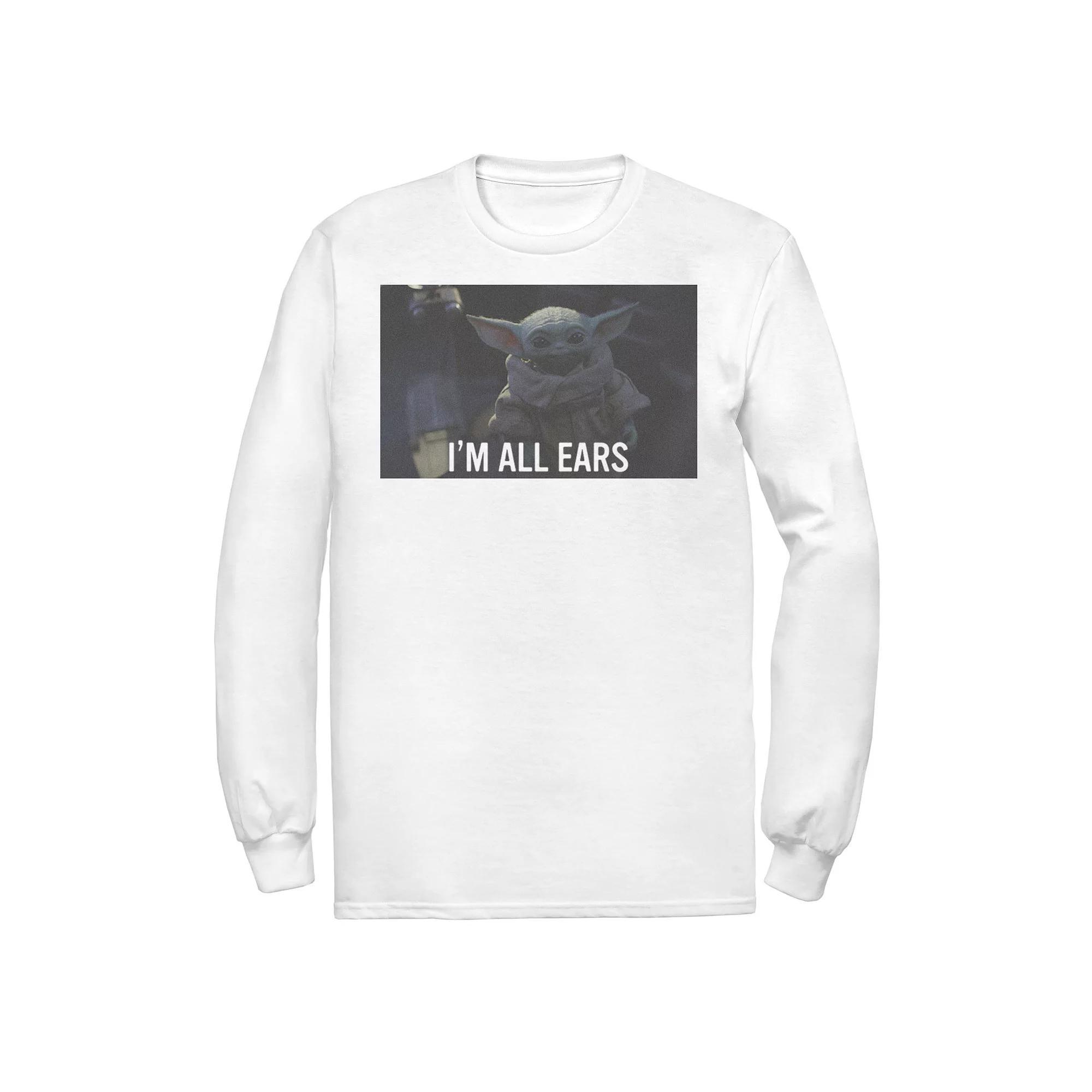 Men's Star Wars The Mandalorian The Child I'm All Ears Portrait Tee, Size: XL, White Product Image