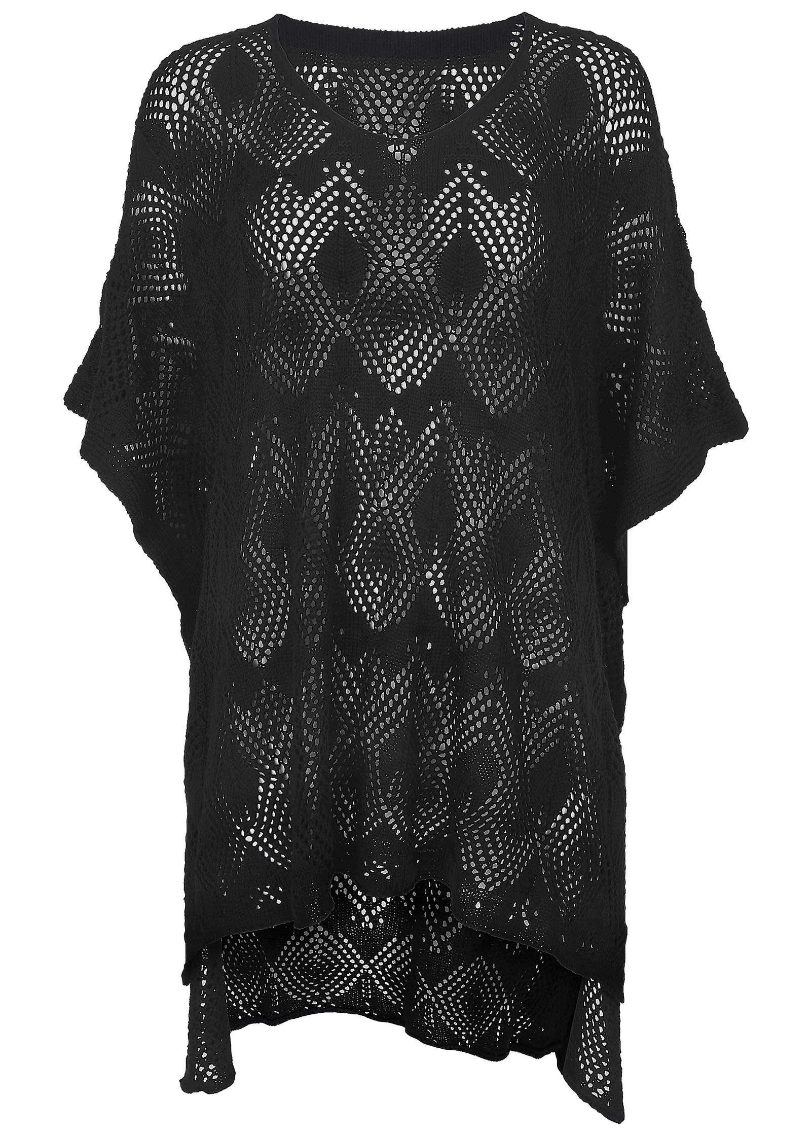 Crochet Cover-Up Tunic - Black Product Image
