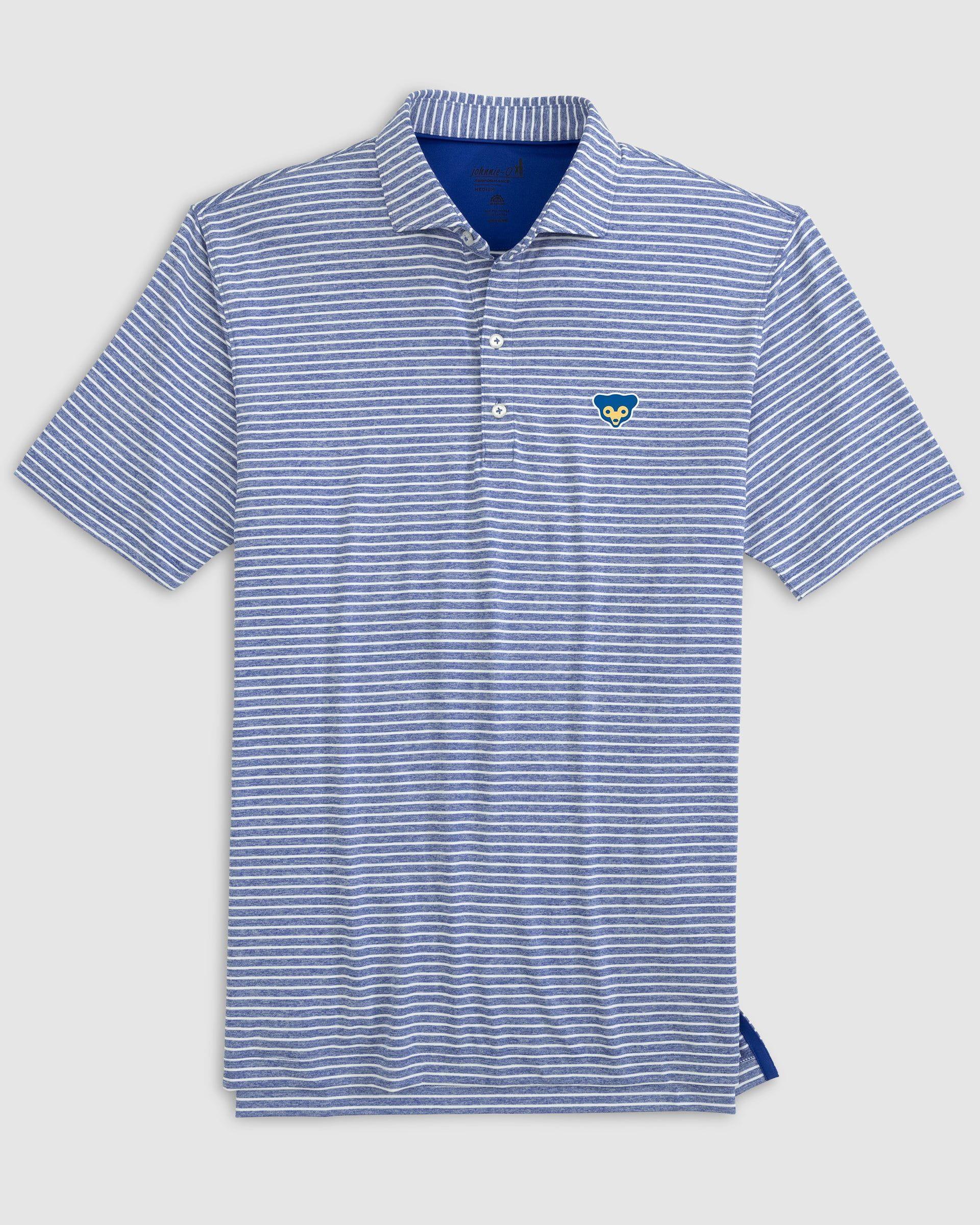 Milwaukee Brewers Clipperr Striped Jersey Performance Polo - Cooperstown Logo Product Image