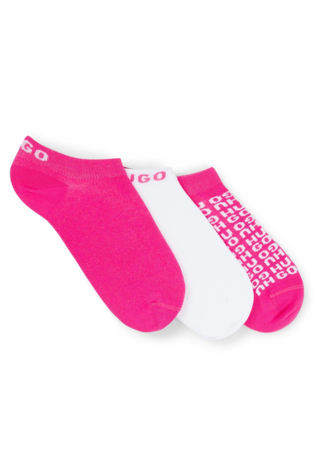 Three-pack of ankle socks with contrast logos Product Image