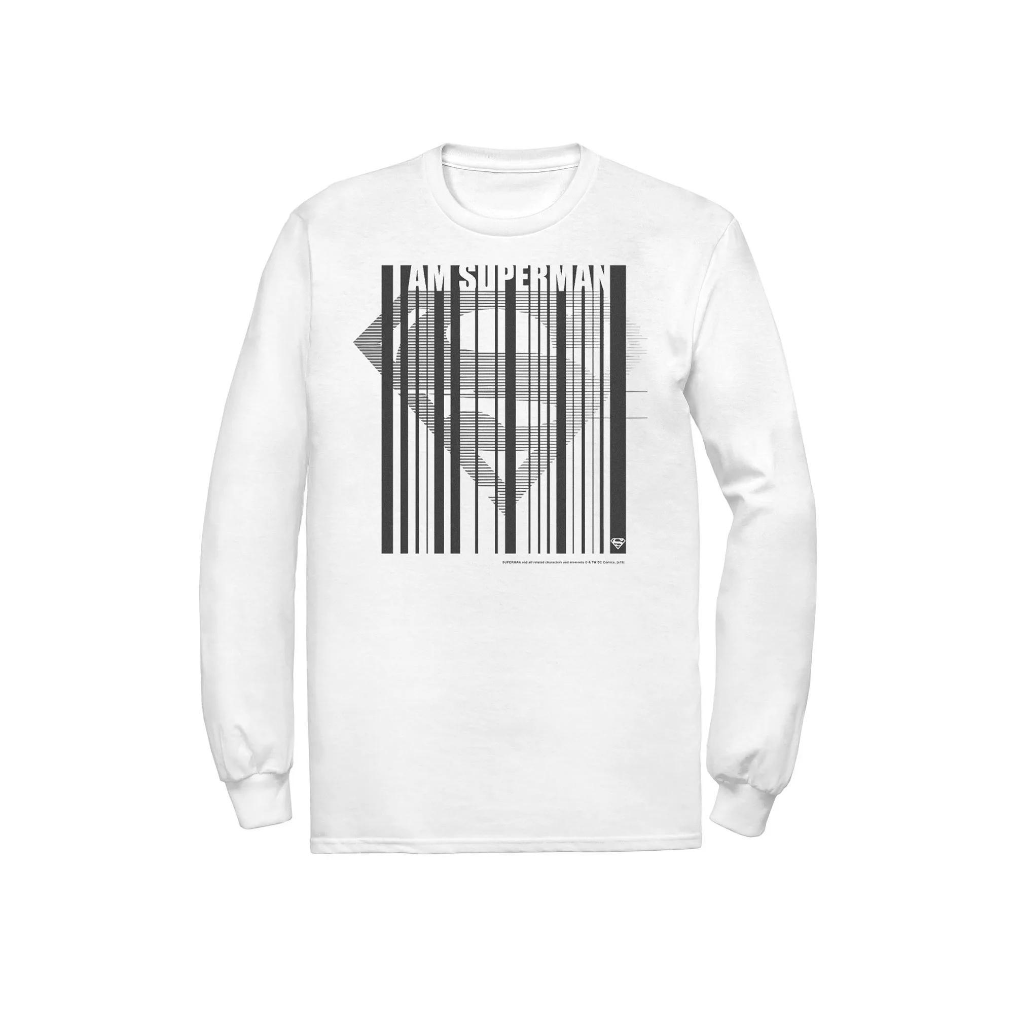 Men's DC Comics Superman Barcode Chest Logo Tee, Size: XXL, White Product Image