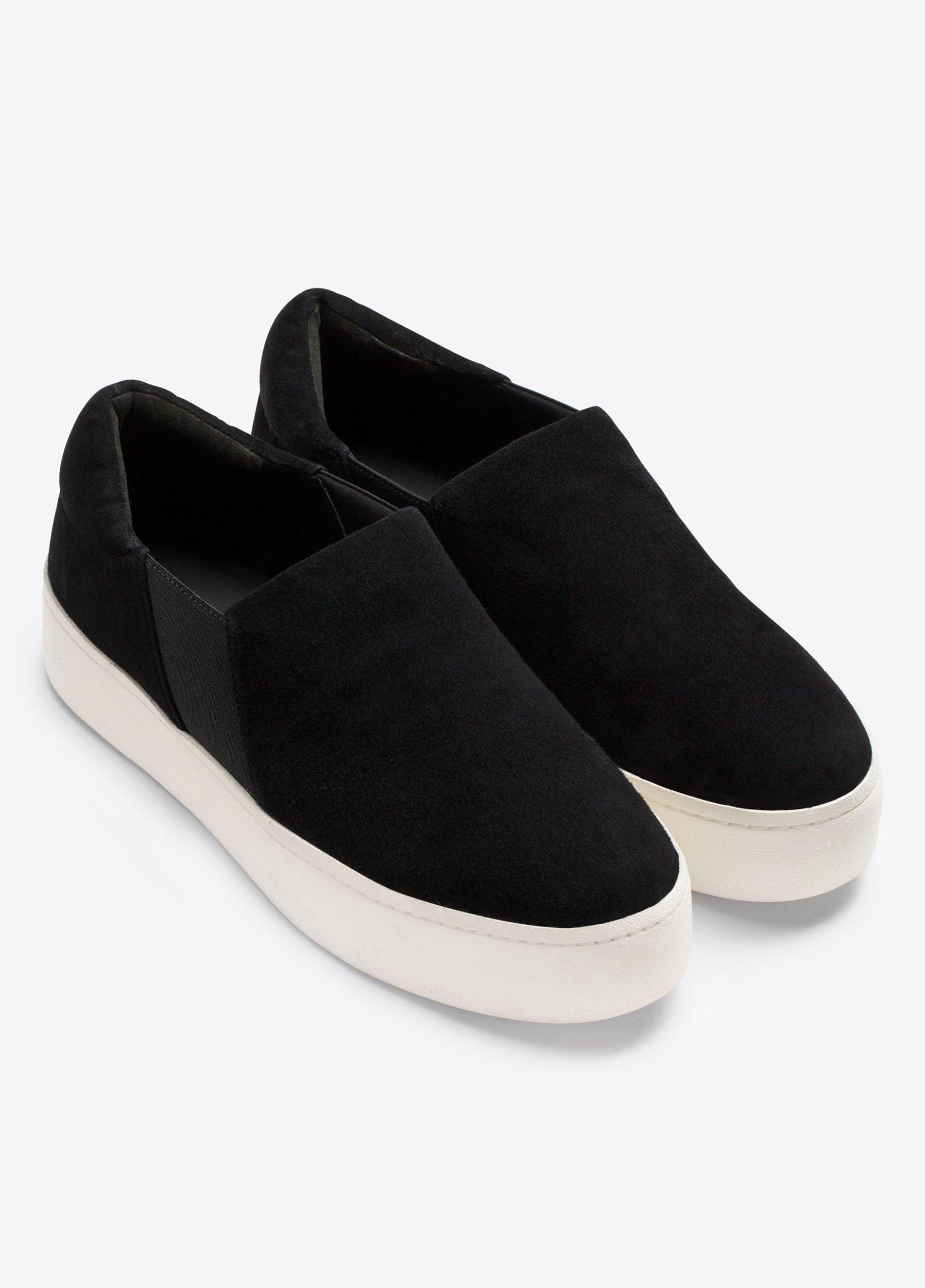 Womens Suede Warren Sneaker, Black, Size 9.5 Vince Product Image