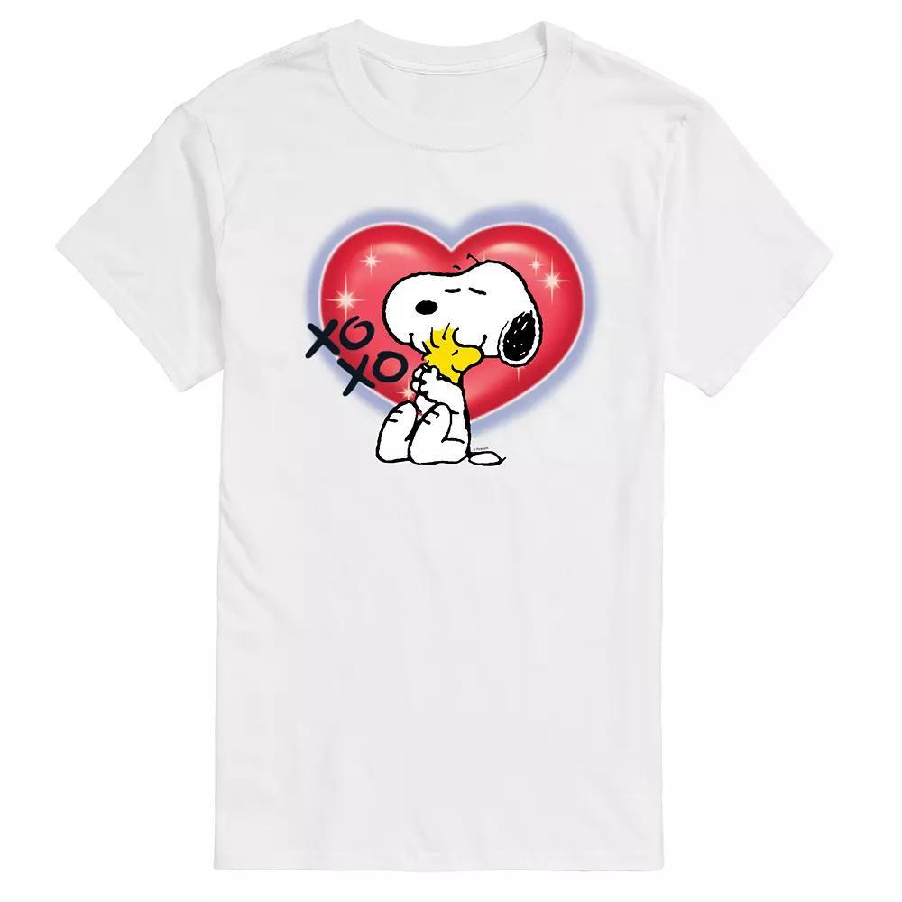 Men's Peanuts Snoopy Woodstock Airbrush Heart Graphic Tee, Size: Large, White Product Image