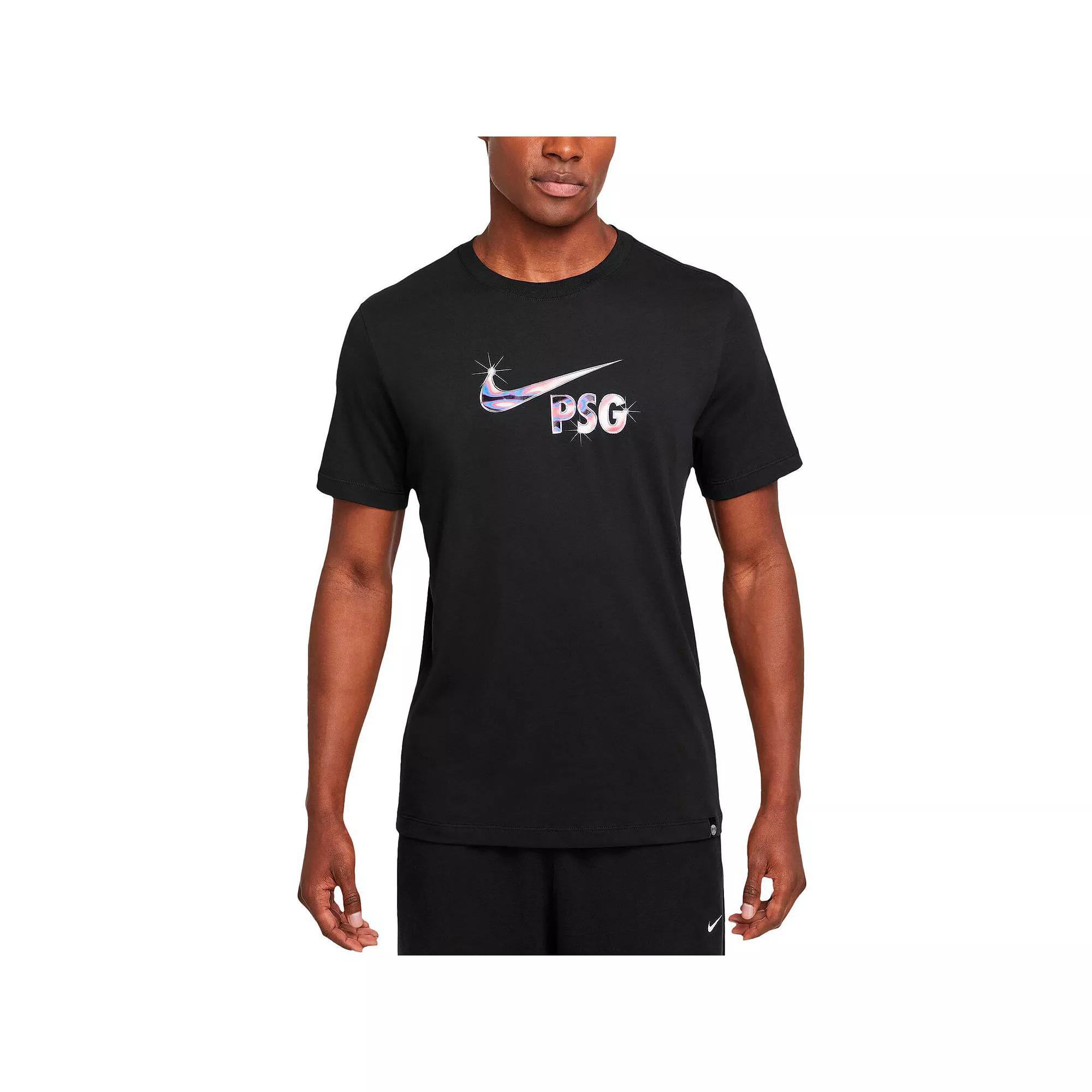 Men's Nike Black Paris Saint-Germain Swoosh T-Shirt, Size: Medium, Psg Black Product Image