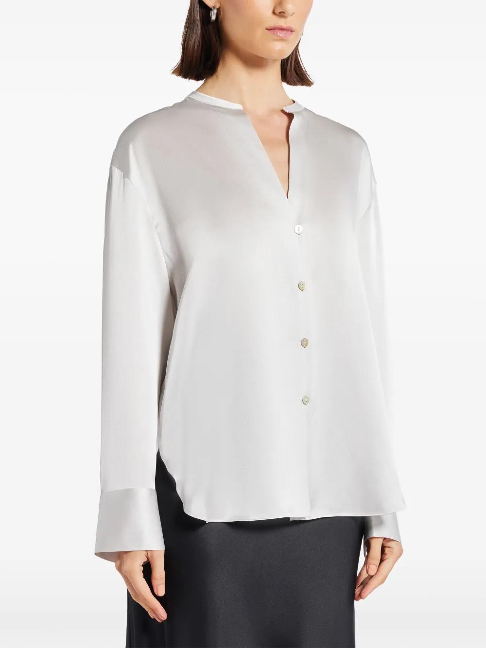 band-collar silk blouse Product Image