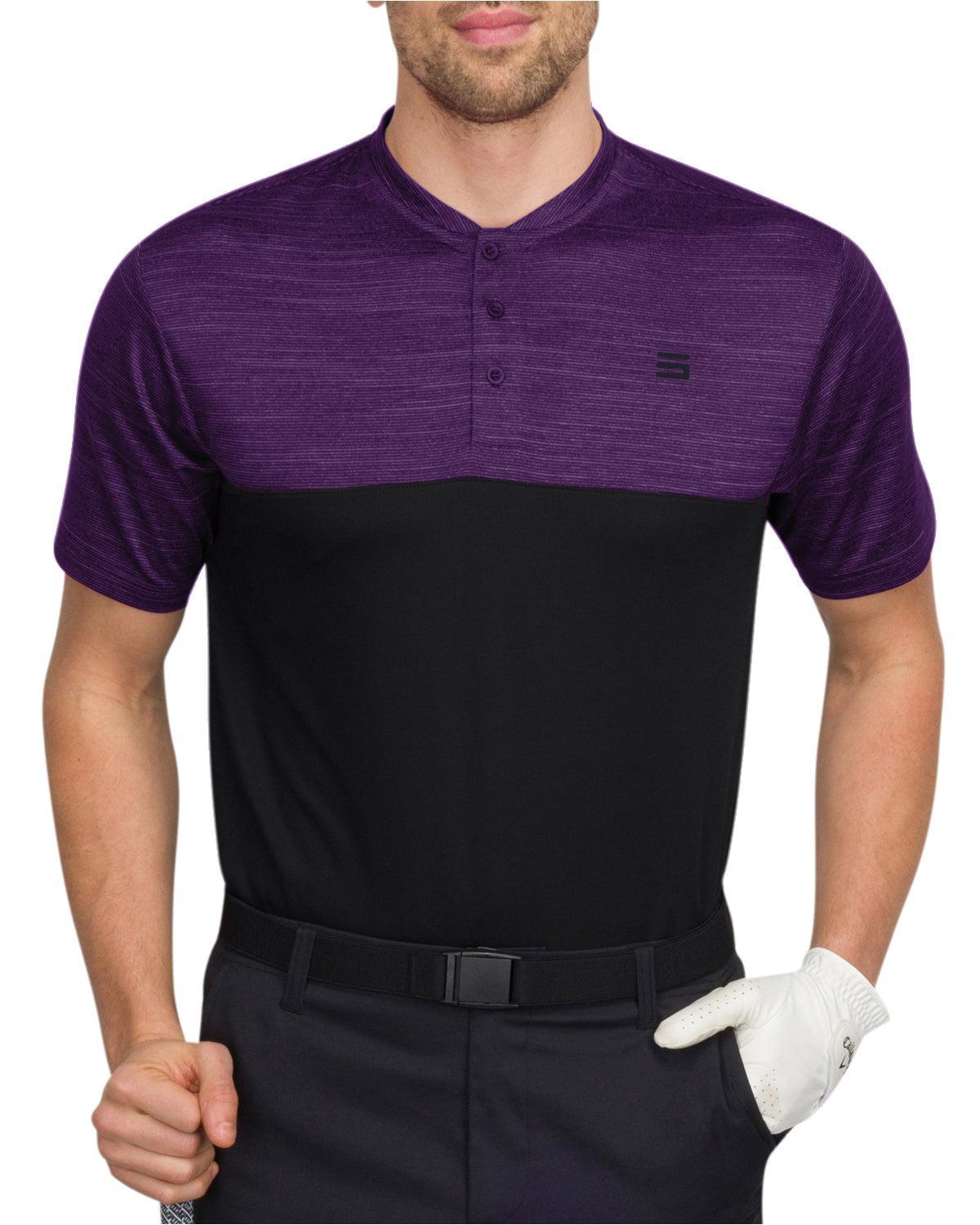 Three Sixty Six Two Tone Collarless Golf Polo Product Image