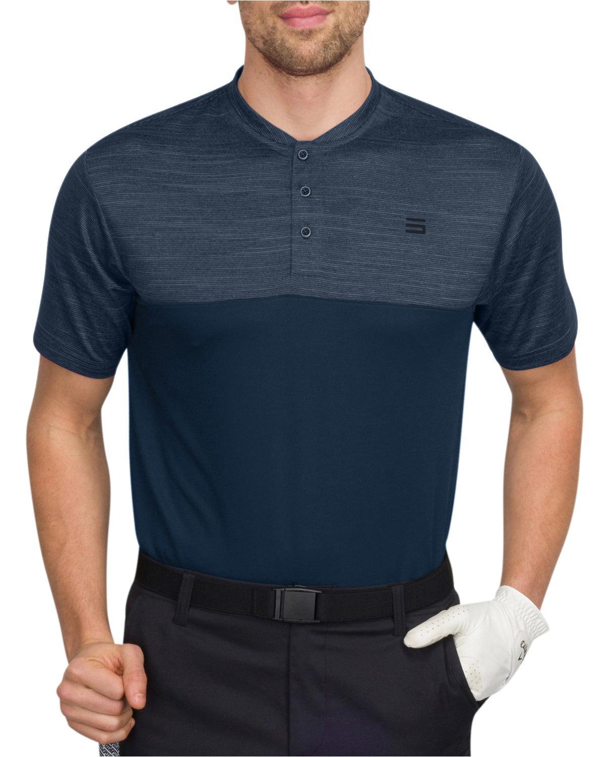 Three Sixty Six Two Tone Collarless Golf Polo Product Image