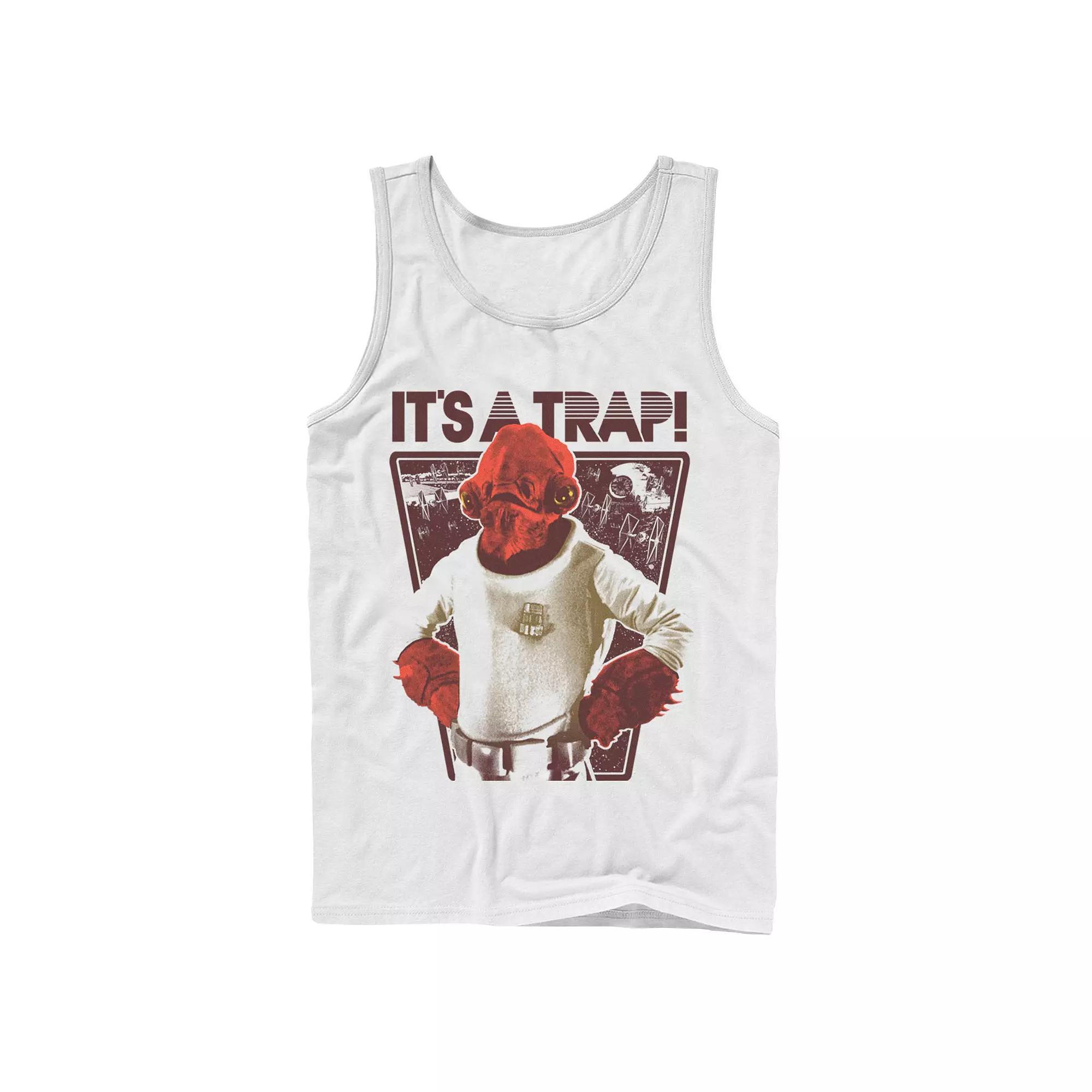 Men's Star Wars Ackbar It's a Trap Tank Top, Size: Large, White Product Image