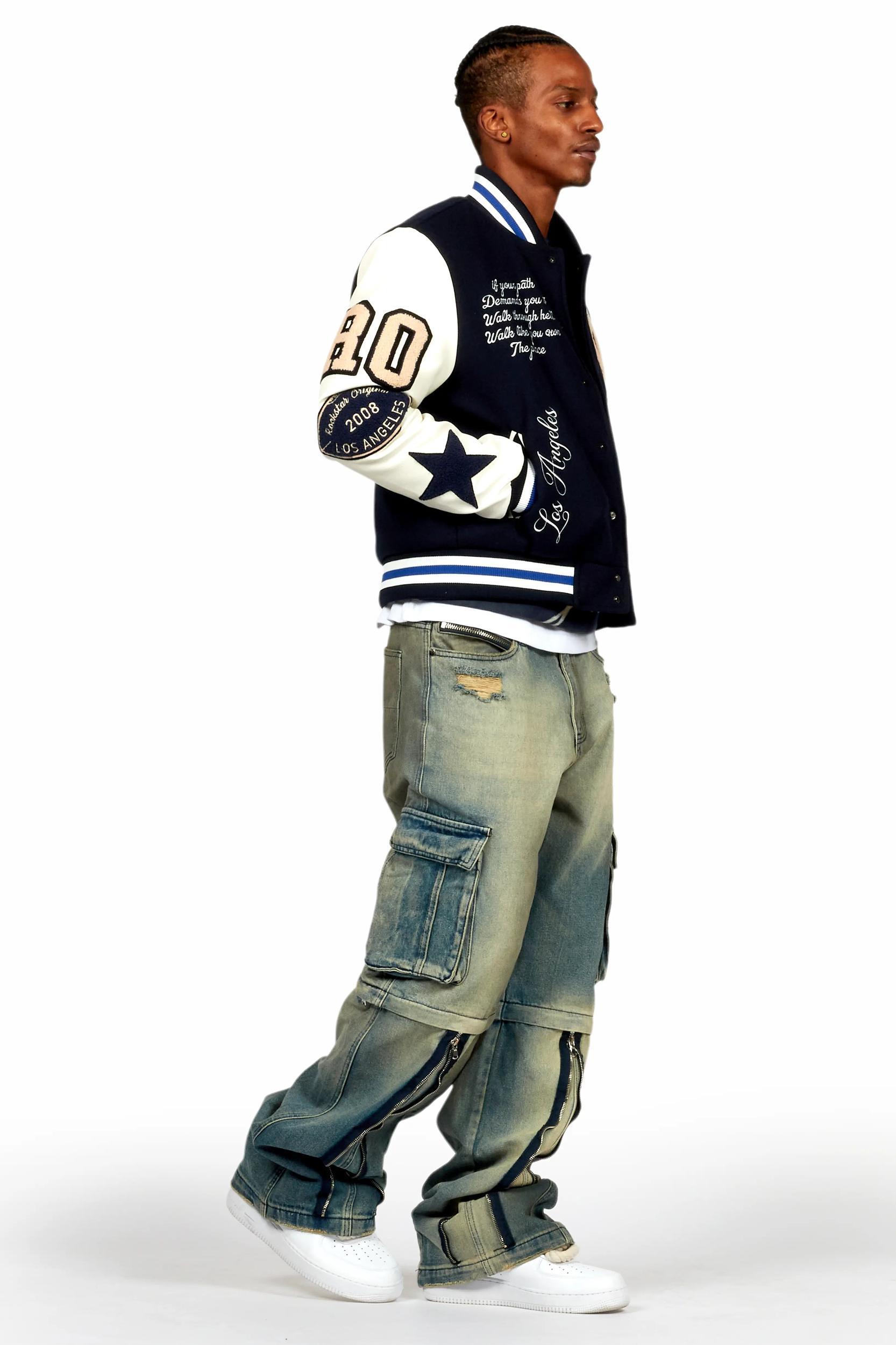 Balser Navy Varsity Jacket Male Product Image