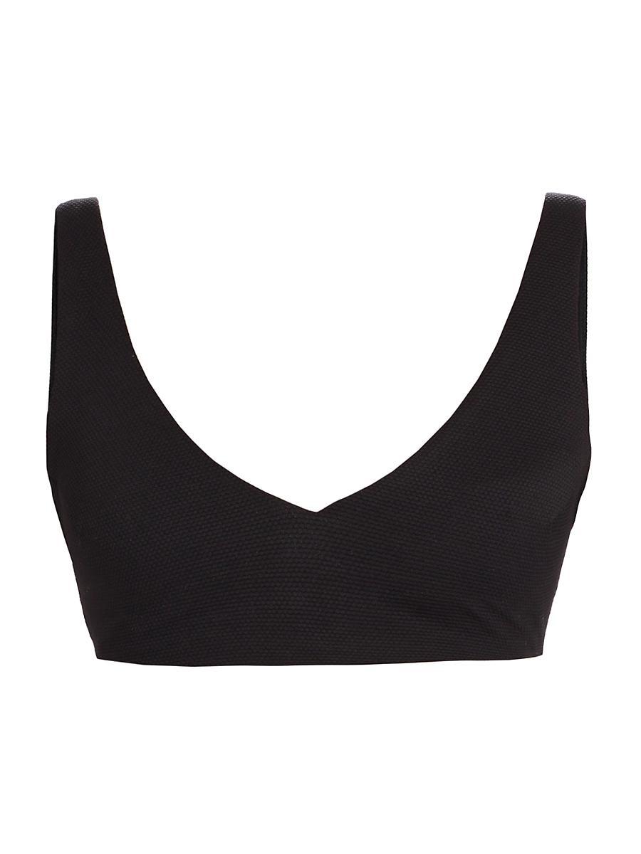 Womens Textured Pique Plunge Bikini Top Product Image