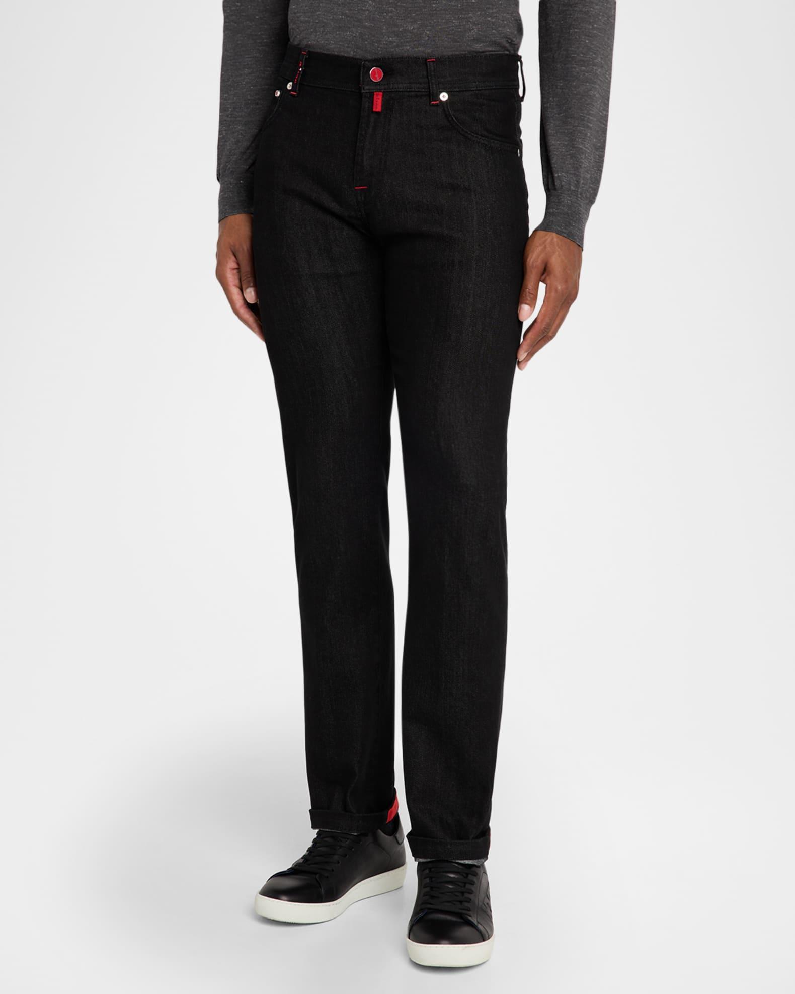 Men's Black Wash Straight-Fit Jeans Product Image