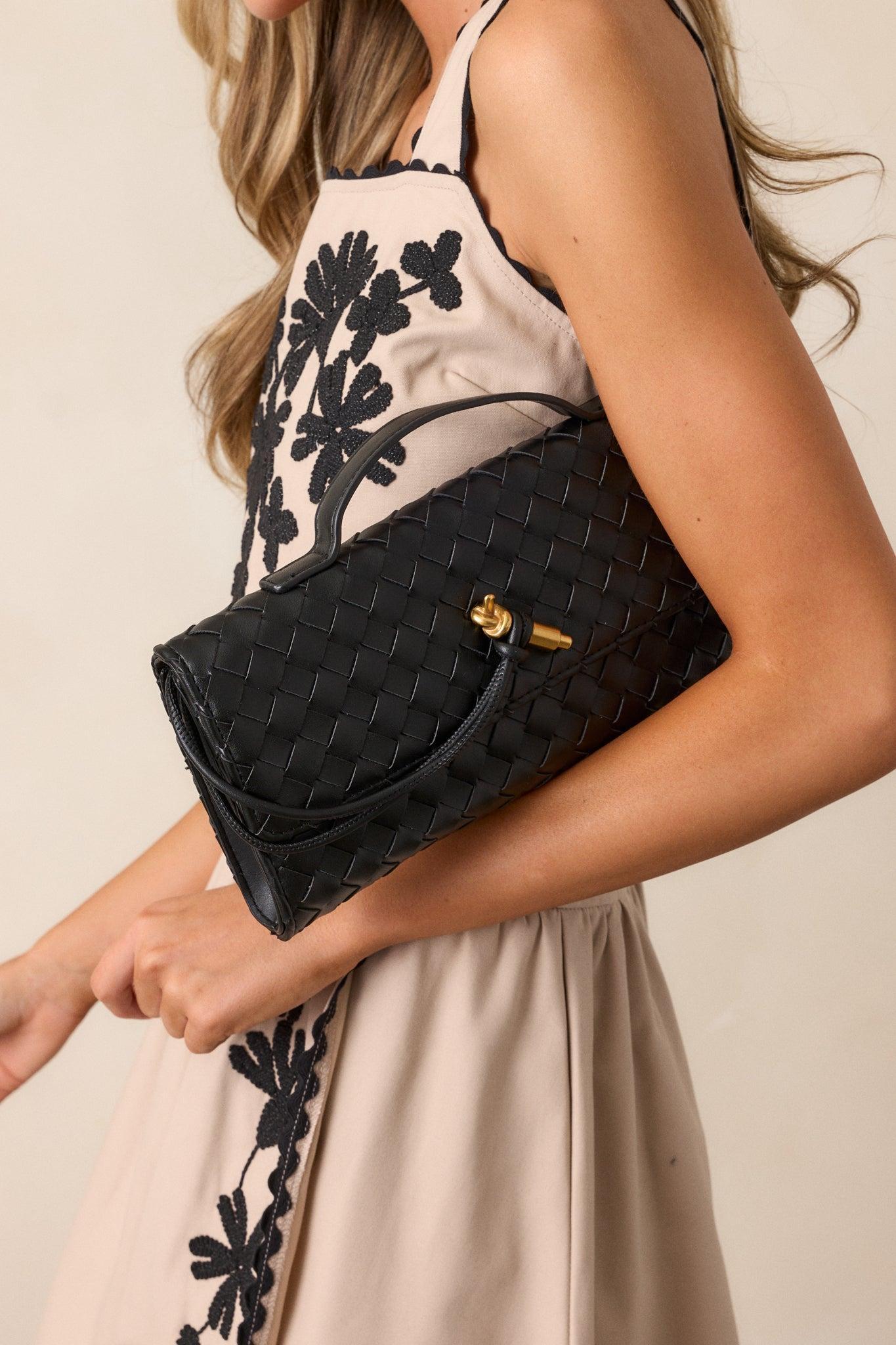 Midnight Sun Black Woven Clutch Product Image