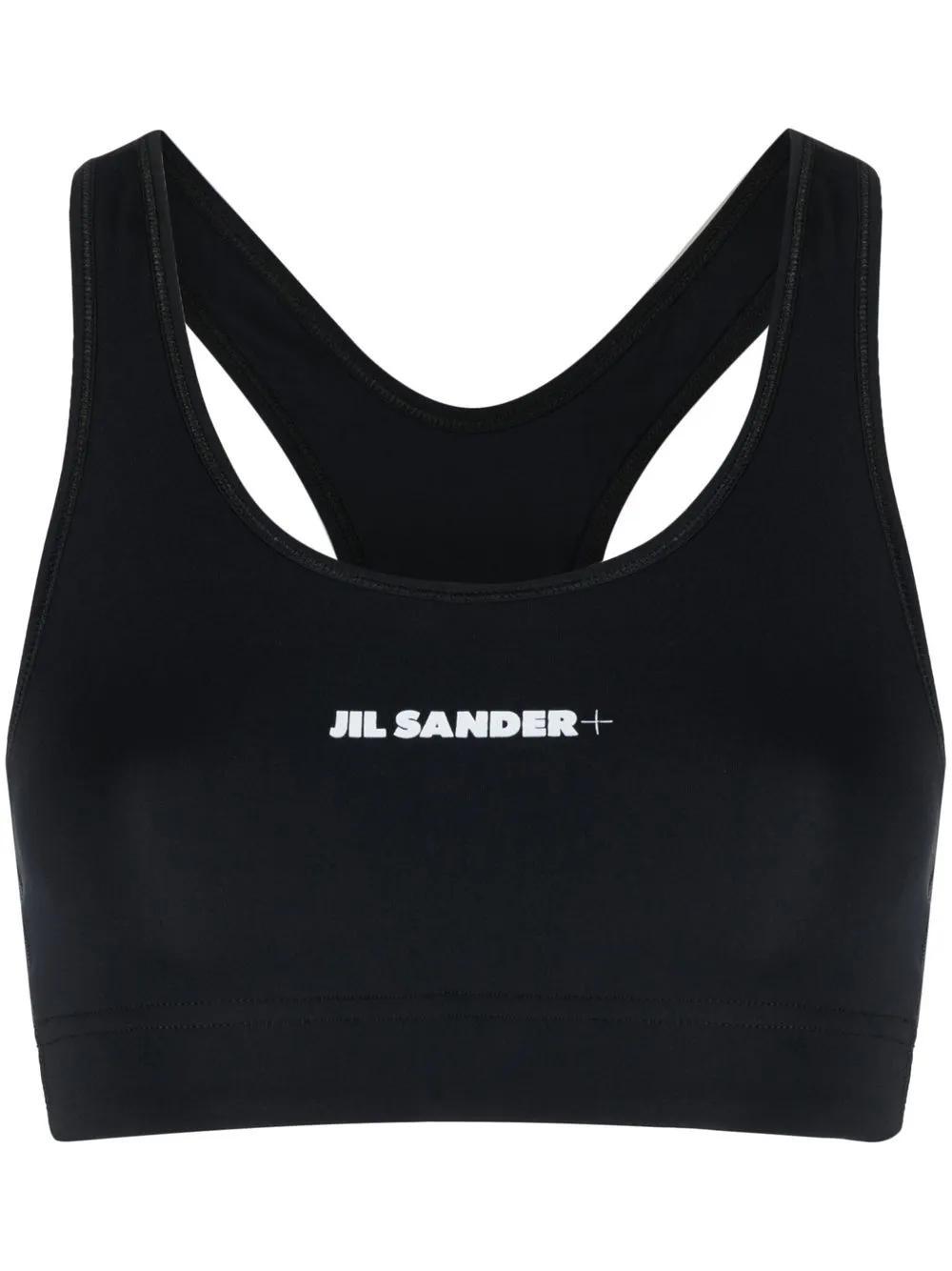 JIL SANDER Logo Tech Sports Bra Top In Black Product Image